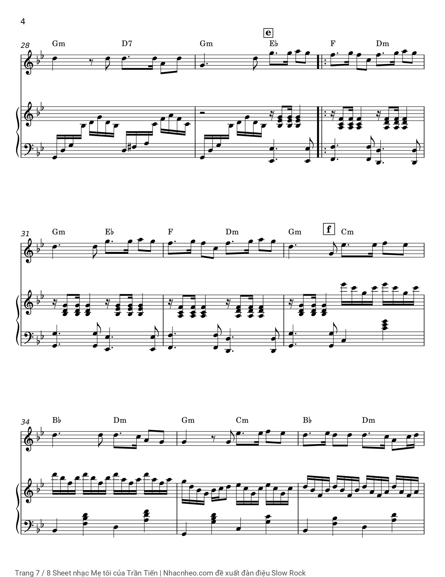 Trang 7 của Sheet nhạc PDF Piano bài hát Mẹ tôi - Trần Tiến, Có sheet Piano đệm hát..  1. Mẹ  ơi con đã già  rồi con ngồi nhớ  mẹ khóc như trẻ  con