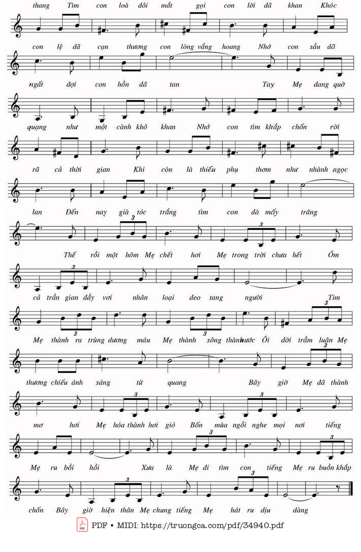 Trang 2 của Sheet nhạc PDF bài hát Đạo Ca 4 - Phạm Duy