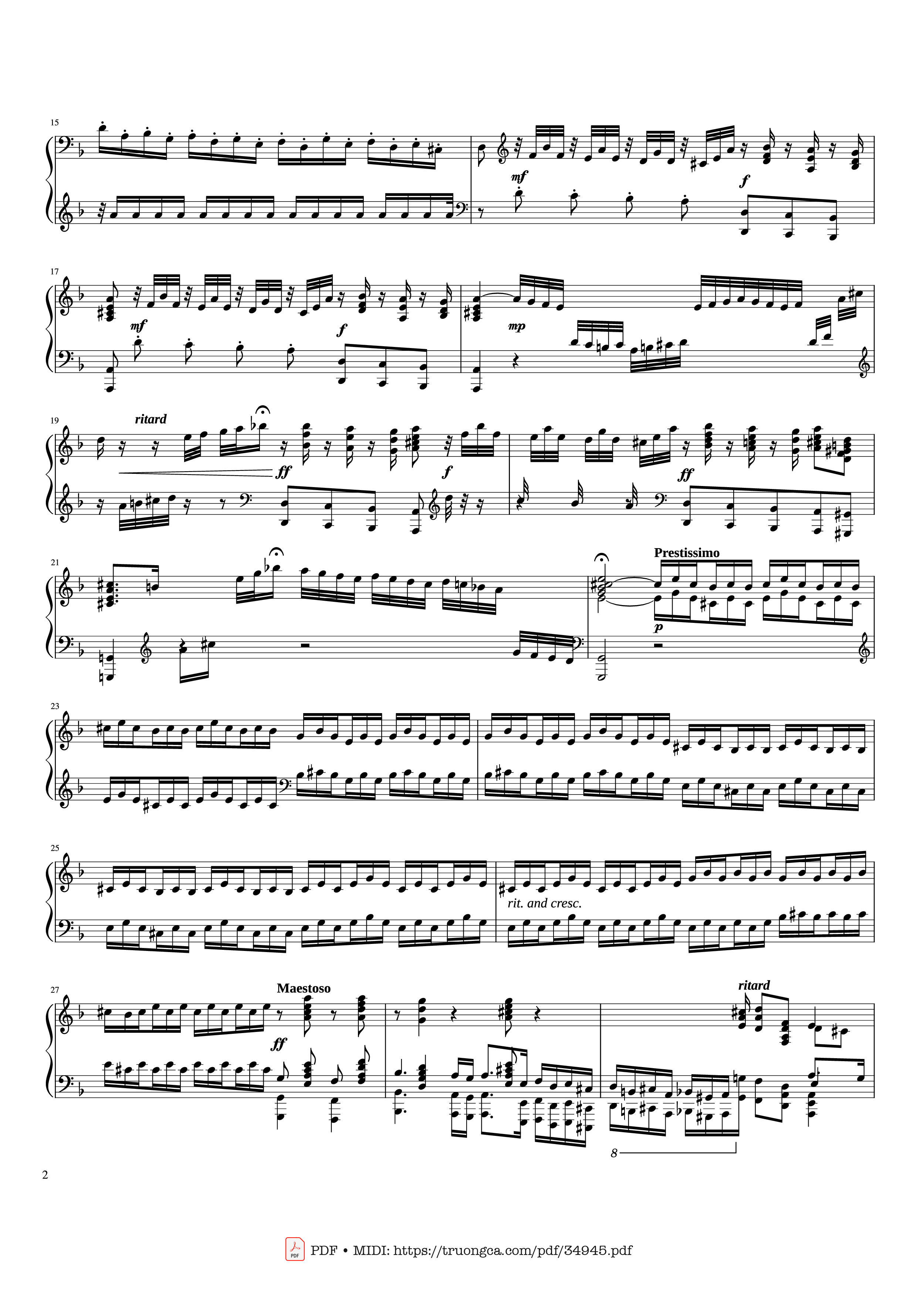 Trang 2 của Sheet nhạc PDF Piano bài hát Toccata and Fugue in D Minor Piano - Johann Sebastian Bach