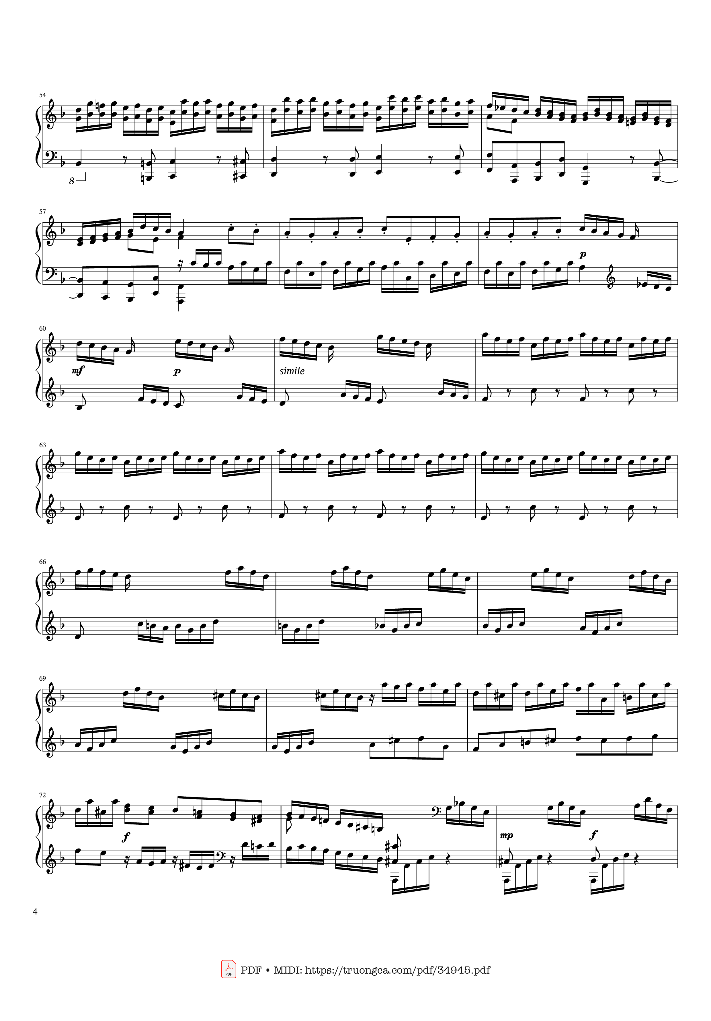 Trang 4 của Sheet nhạc PDF Piano bài hát Toccata and Fugue in D Minor Piano - Johann Sebastian Bach