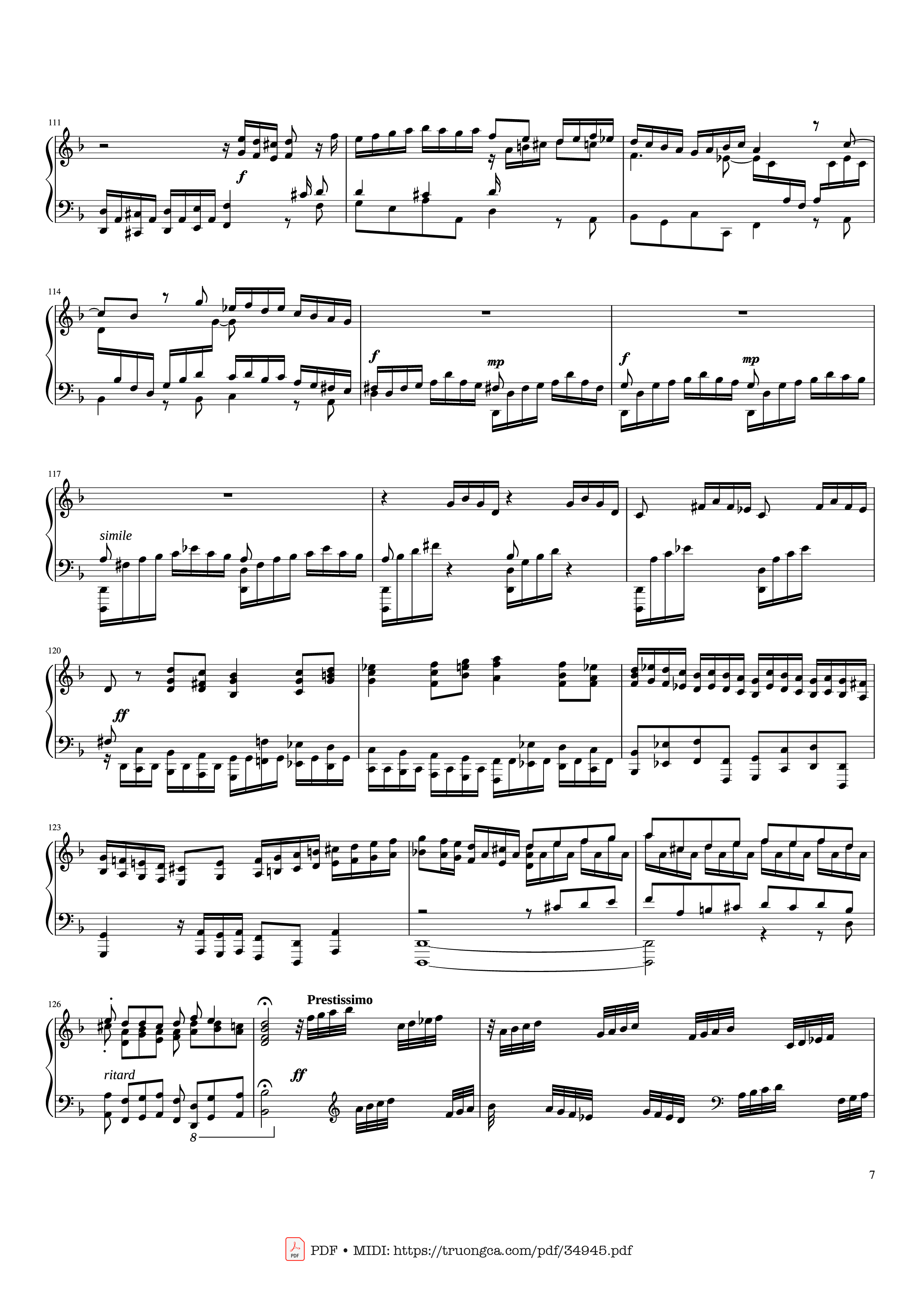 Trang 7 của Sheet nhạc PDF Piano bài hát Toccata and Fugue in D Minor Piano - Johann Sebastian Bach