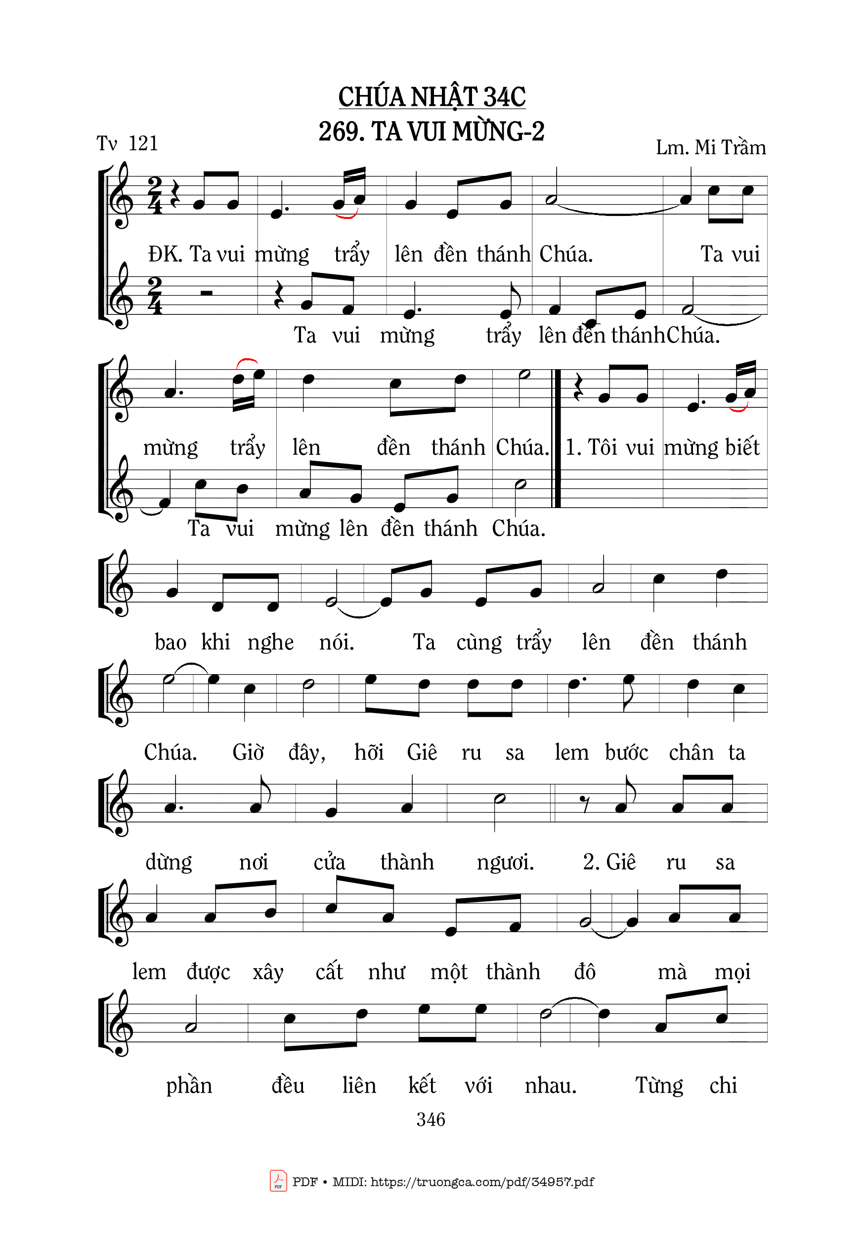 Thánh Vịnh 121, Ta Vui Mừng 2