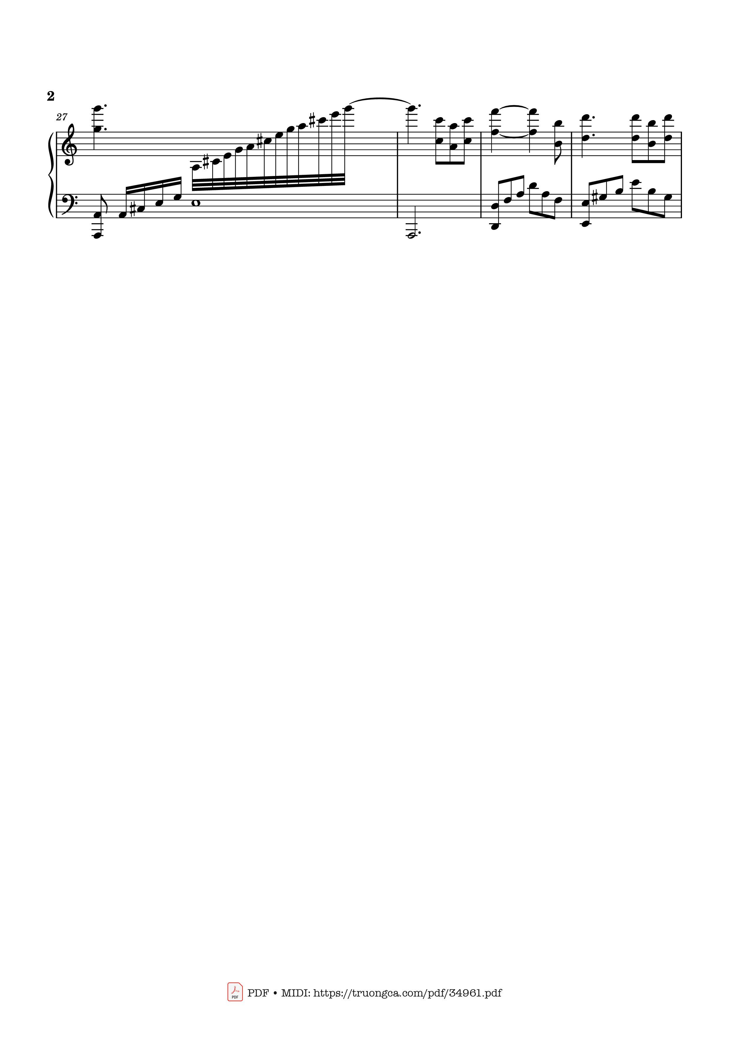 Trang 2 của Sheet nhạc PDF Piano bài hát Nỗi nhớ mùa đông Piano - Phú Quang
