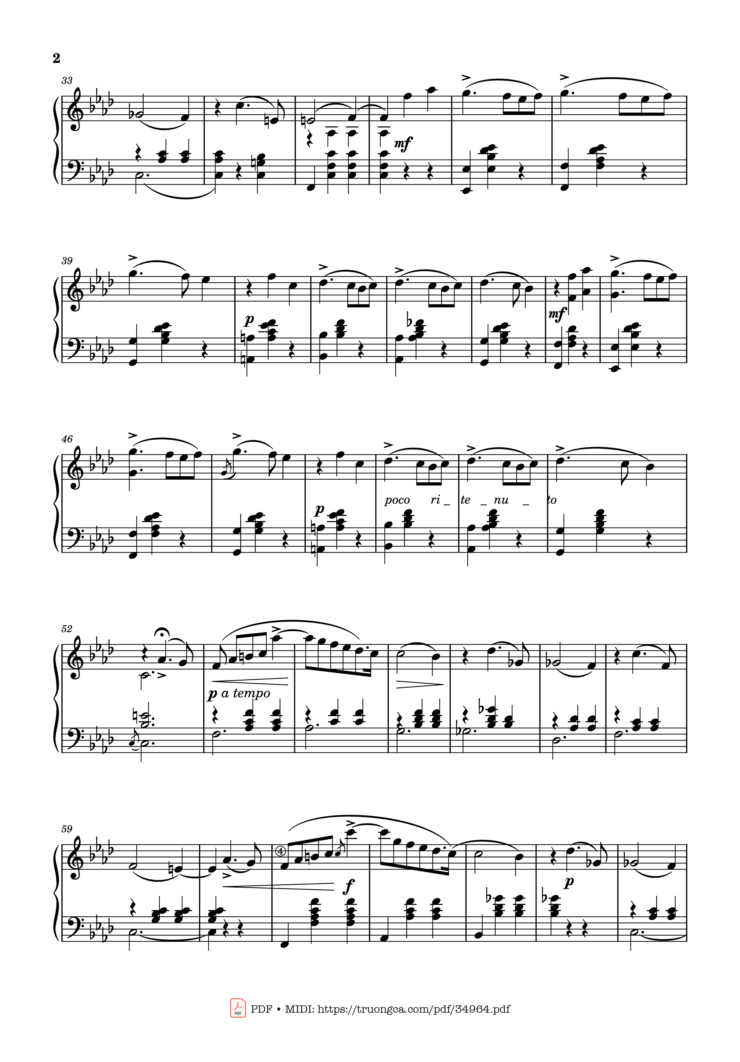 Trang 2 của Sheet nhạc PDF Piano bài hát Valse Sentimentale Piano, Tchaikovsky - Pyotr Ilyich Tchaikovsky