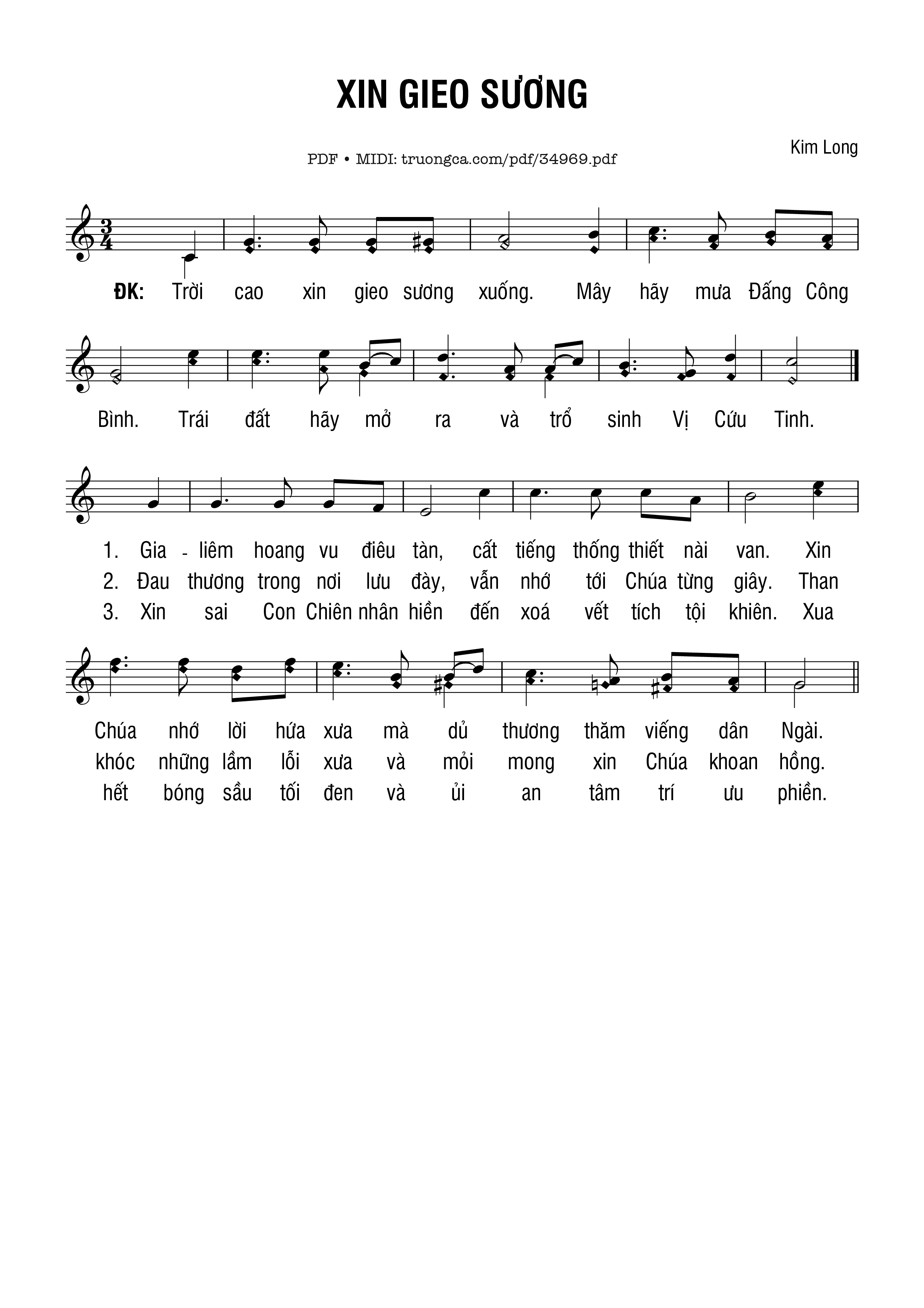 Xin Gieo Sương - Kim Long