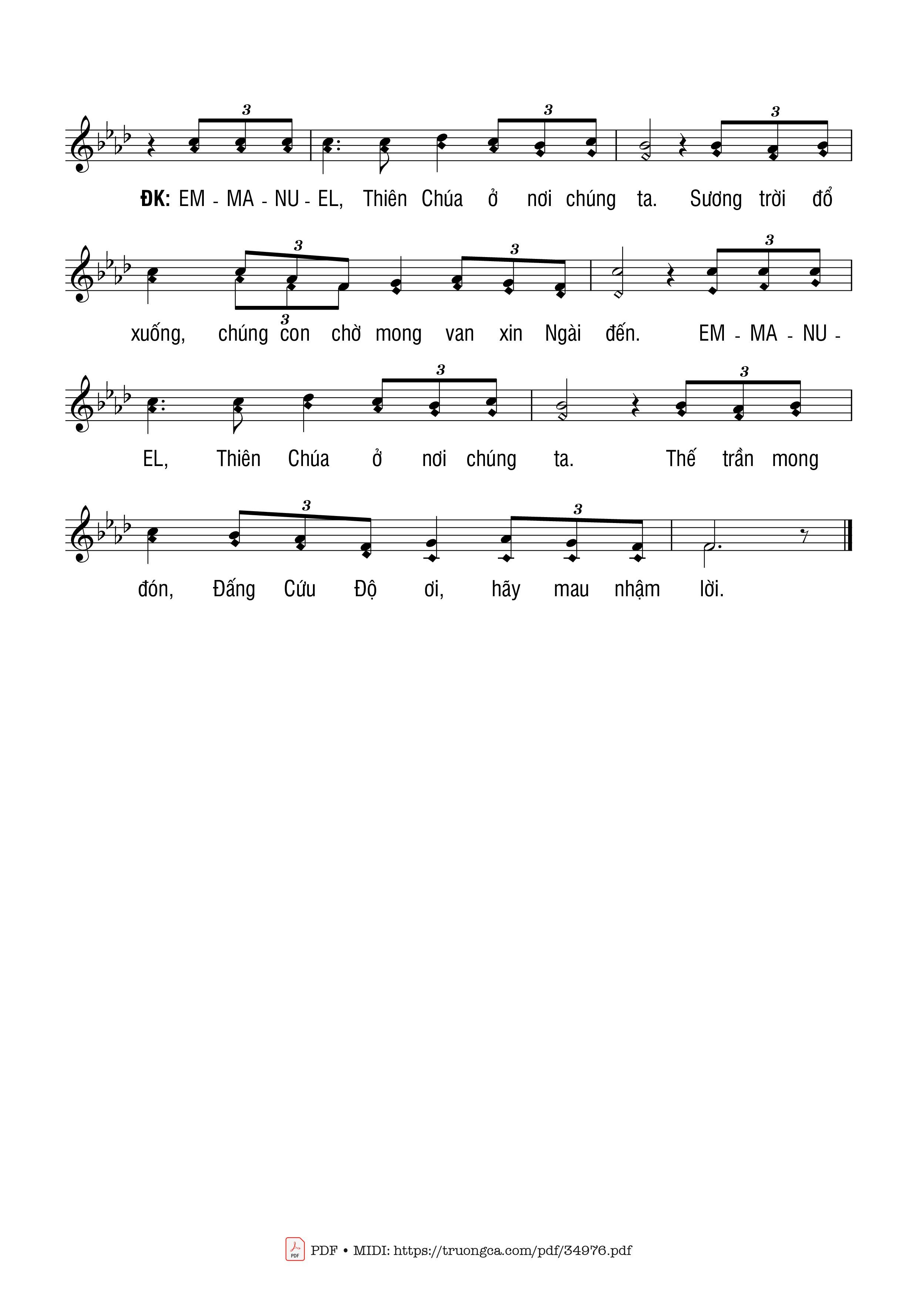 Trang 2 của Sheet nhạc PDF bài hát Emmanuel - La Thập Tự