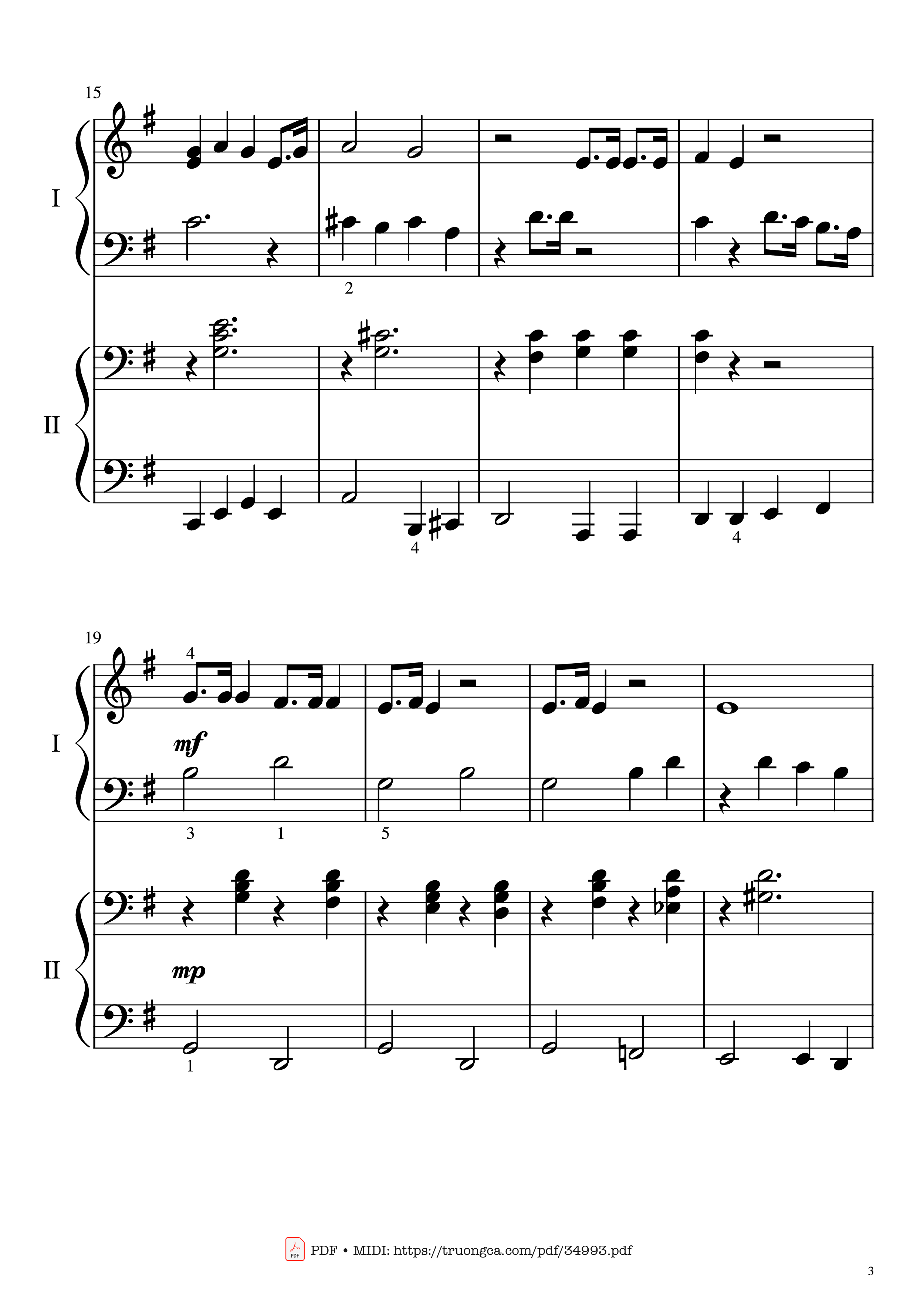 Trang 3 của Sheet nhạc PDF Piano bài hát Jingle bell rock Piano 4 Hands EASY - Joseph Carleton Beal