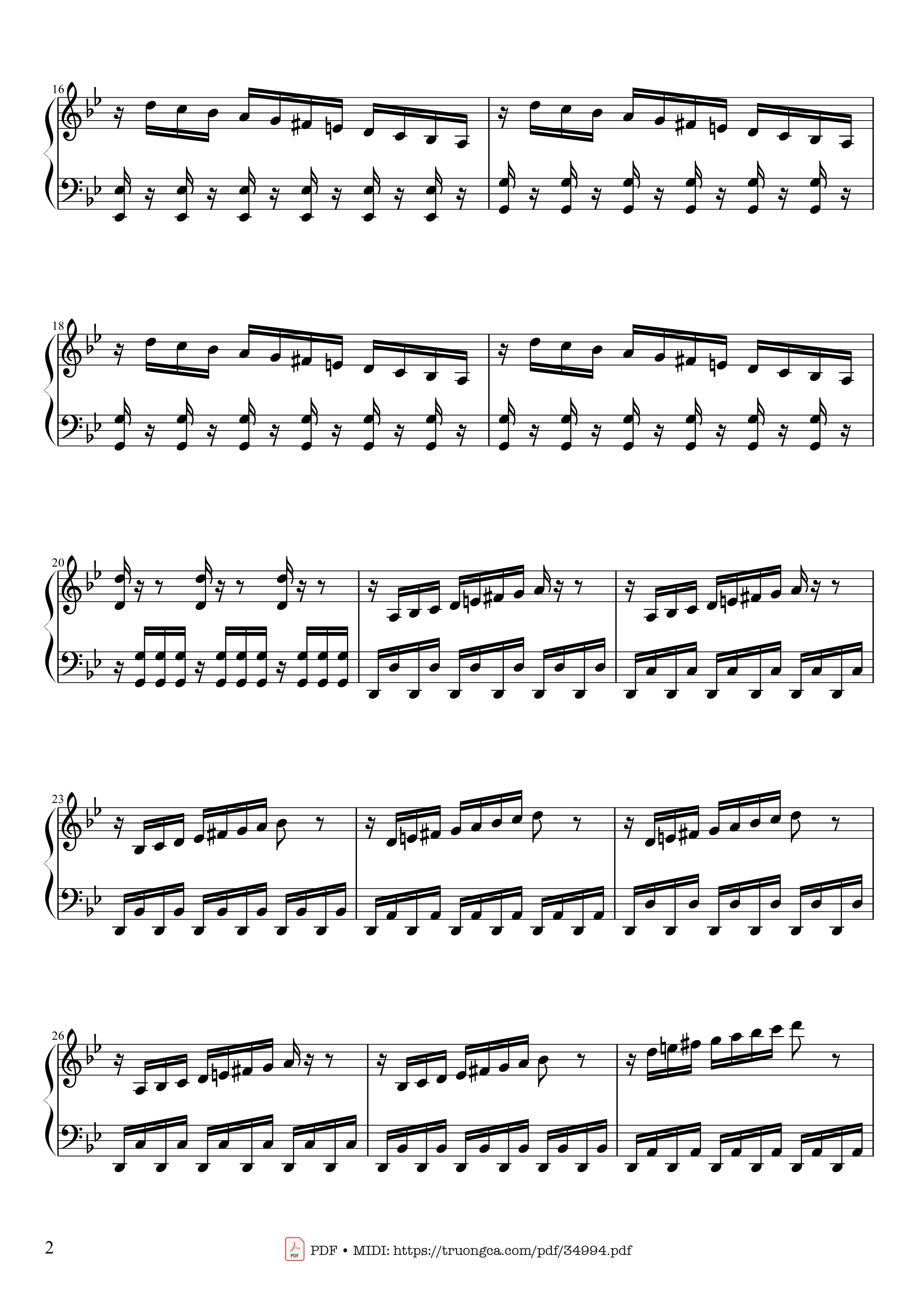 Trang 2 của Sheet nhạc PDF Piano bài hát Summer - Vivaldi - Presto Piano - Antonio Vivaldi