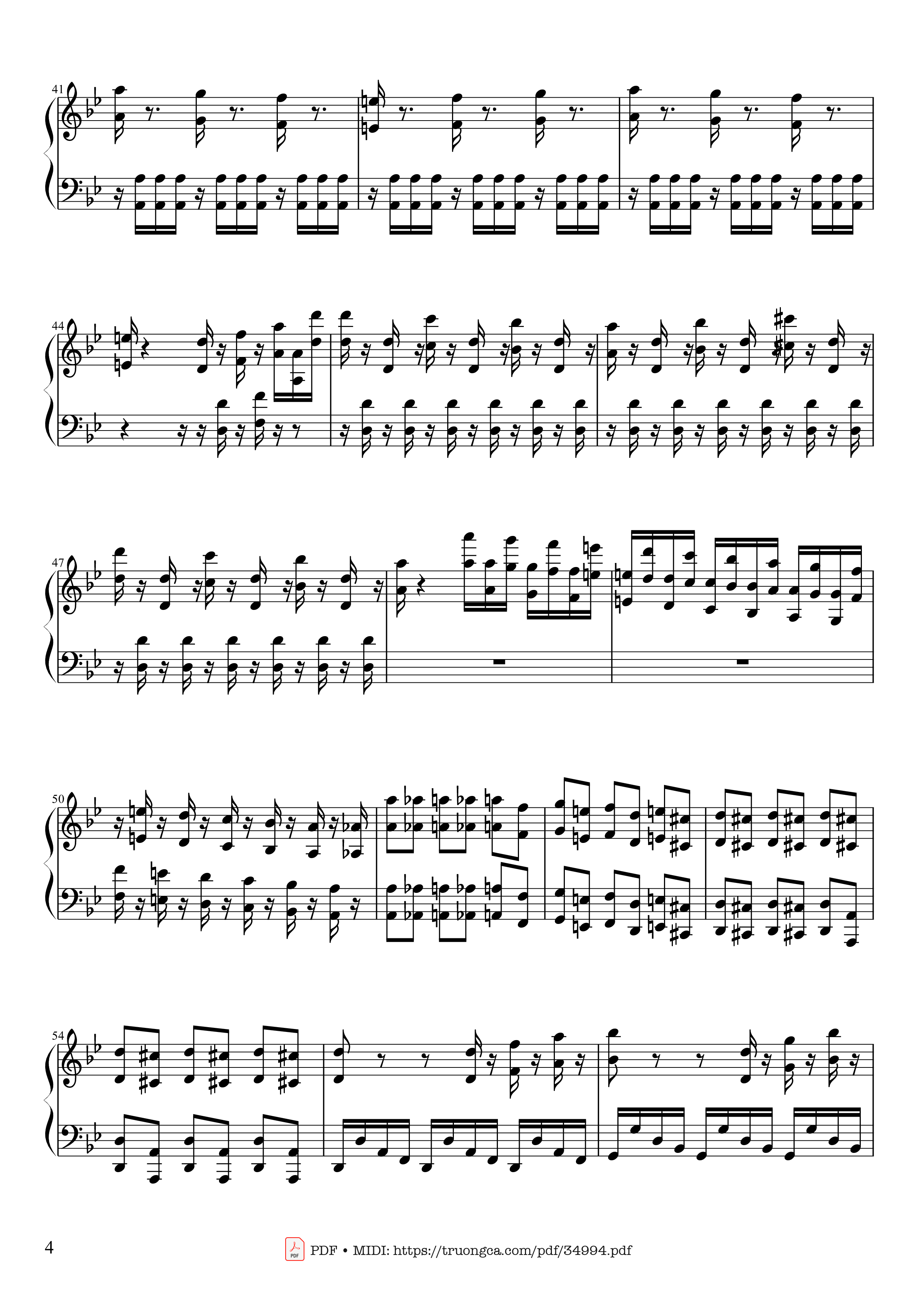 Trang 4 của Sheet nhạc PDF Piano bài hát Summer - Vivaldi - Presto Piano - Antonio Vivaldi