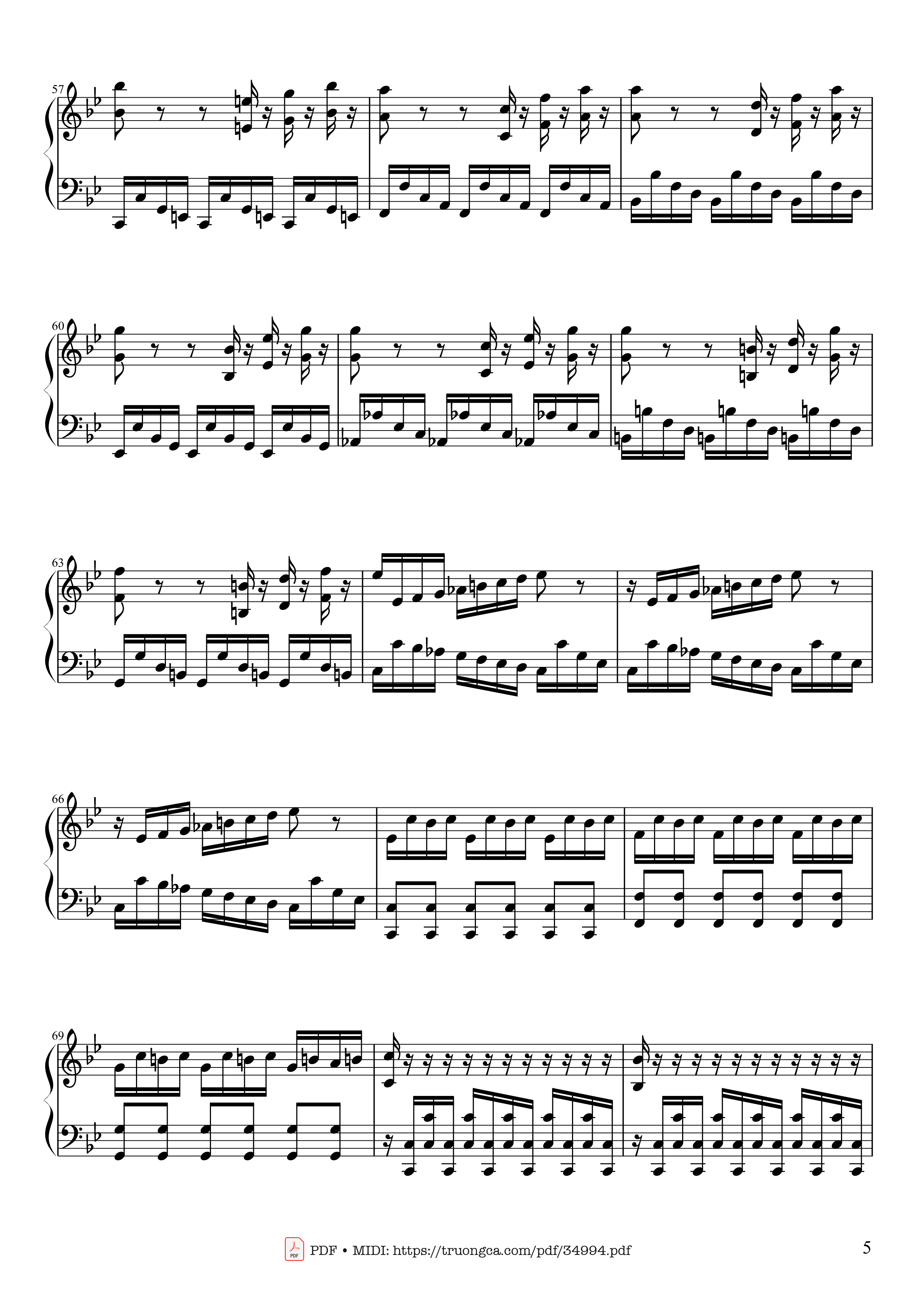 Trang 5 của Sheet nhạc PDF Piano bài hát Summer - Vivaldi - Presto Piano - Antonio Vivaldi