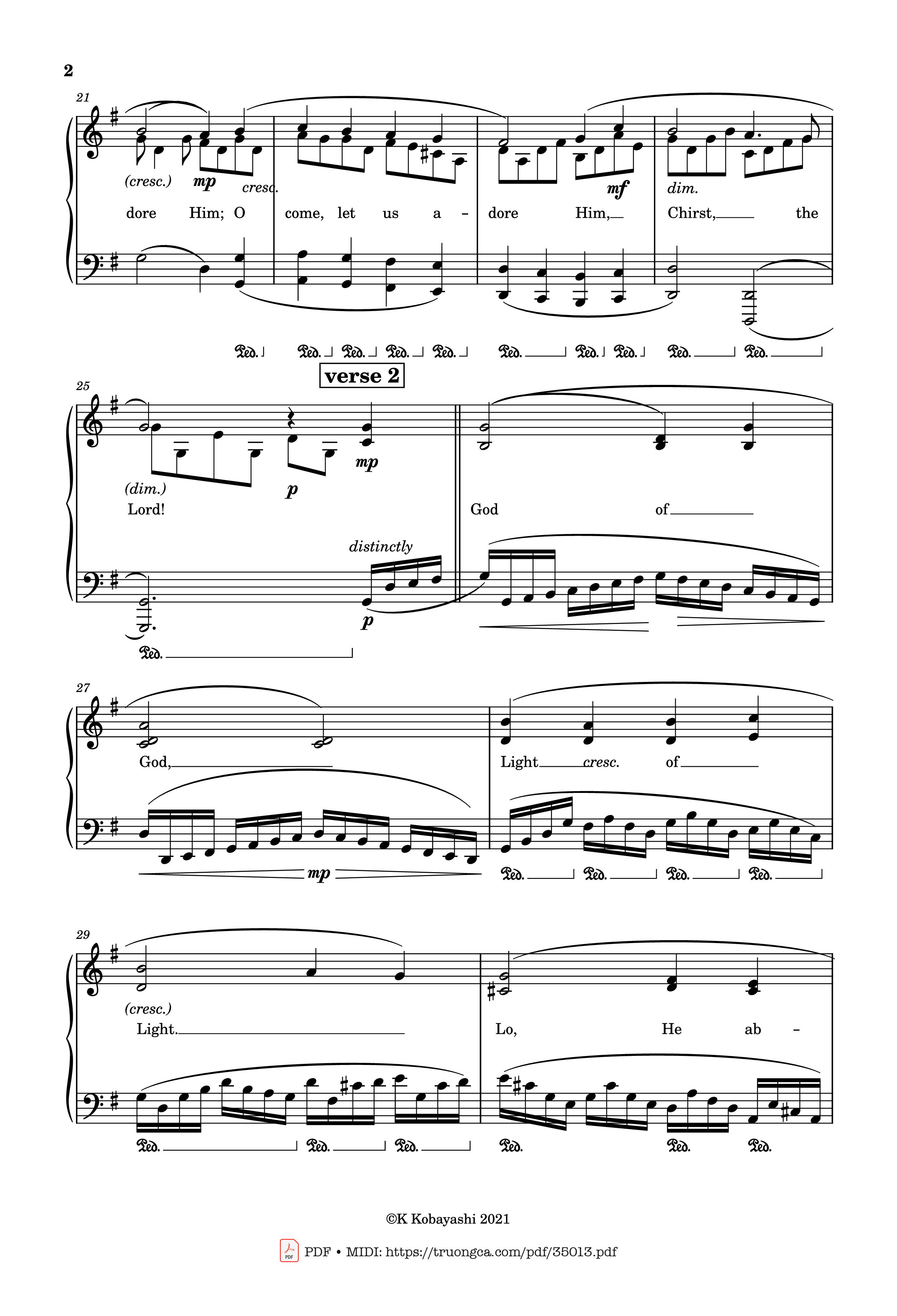 Trang 2 của Sheet nhạc PDF Piano bài hát O Come, All Ye Faithful (Adeste Fideles) Piano - John Francis Wade