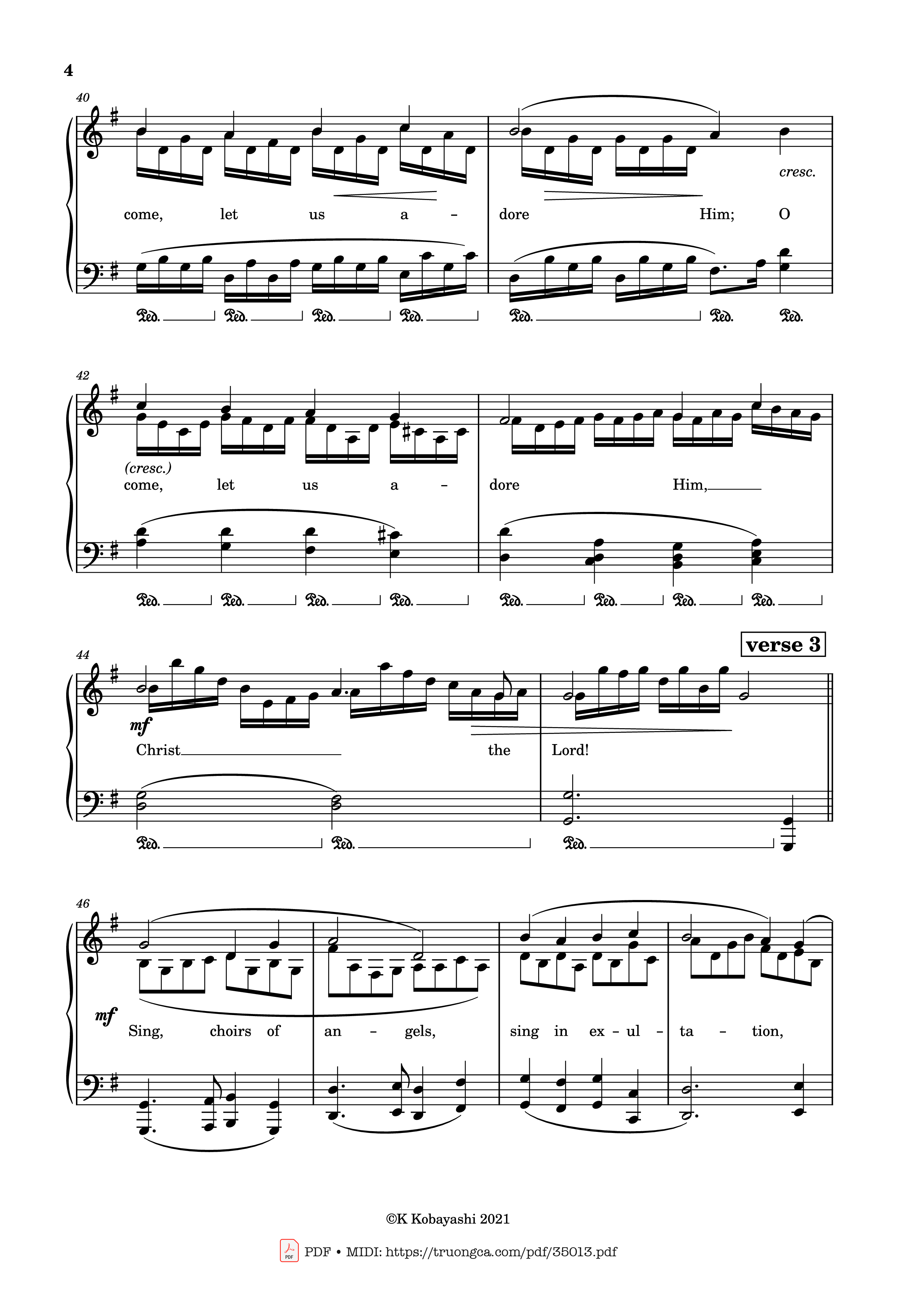 Trang 4 của Sheet nhạc PDF Piano bài hát O Come, All Ye Faithful (Adeste Fideles) Piano - John Francis Wade