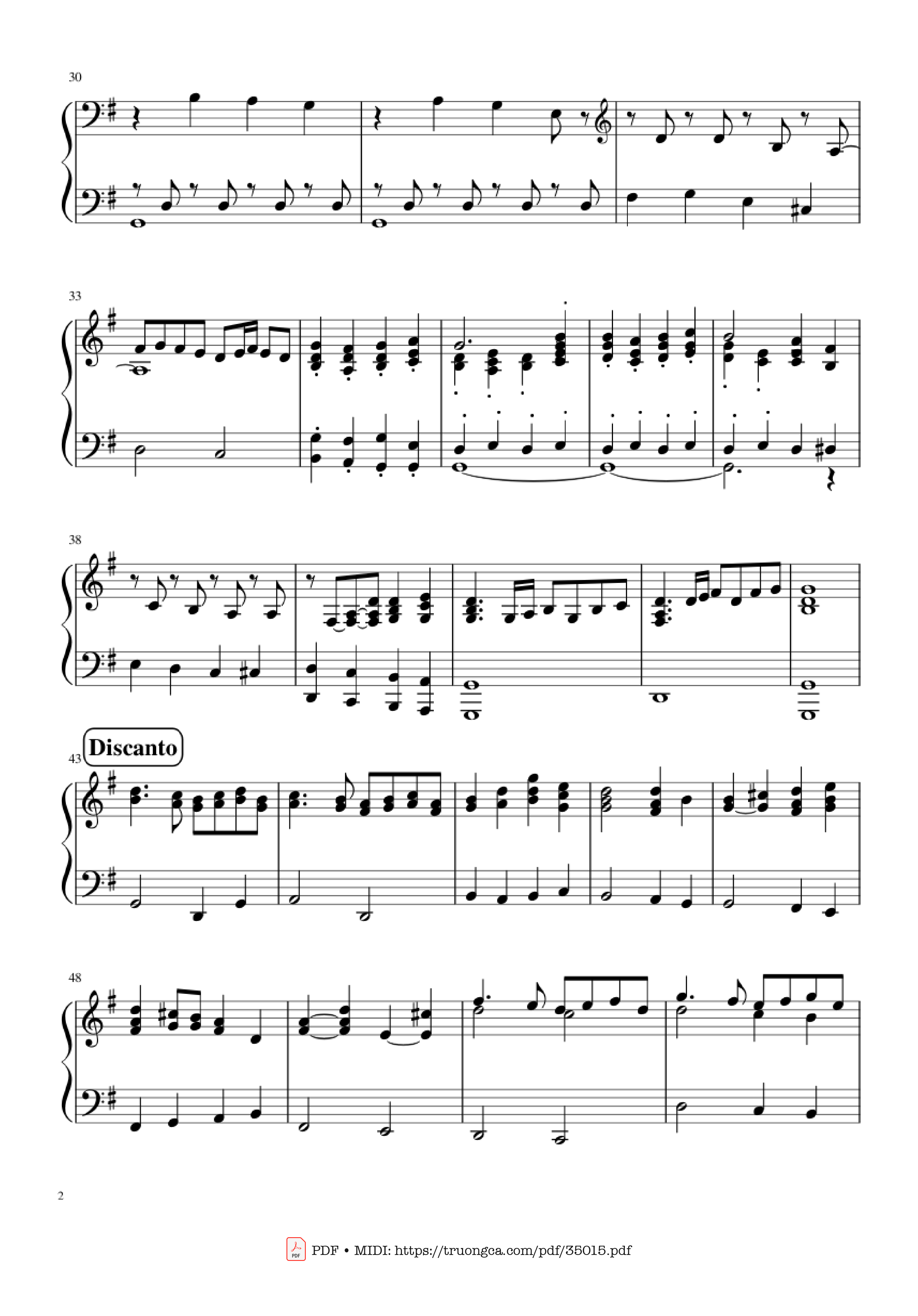 Trang 2 của Sheet nhạc PDF Piano bài hát Adeste Fideles Piano - John Francis Wade