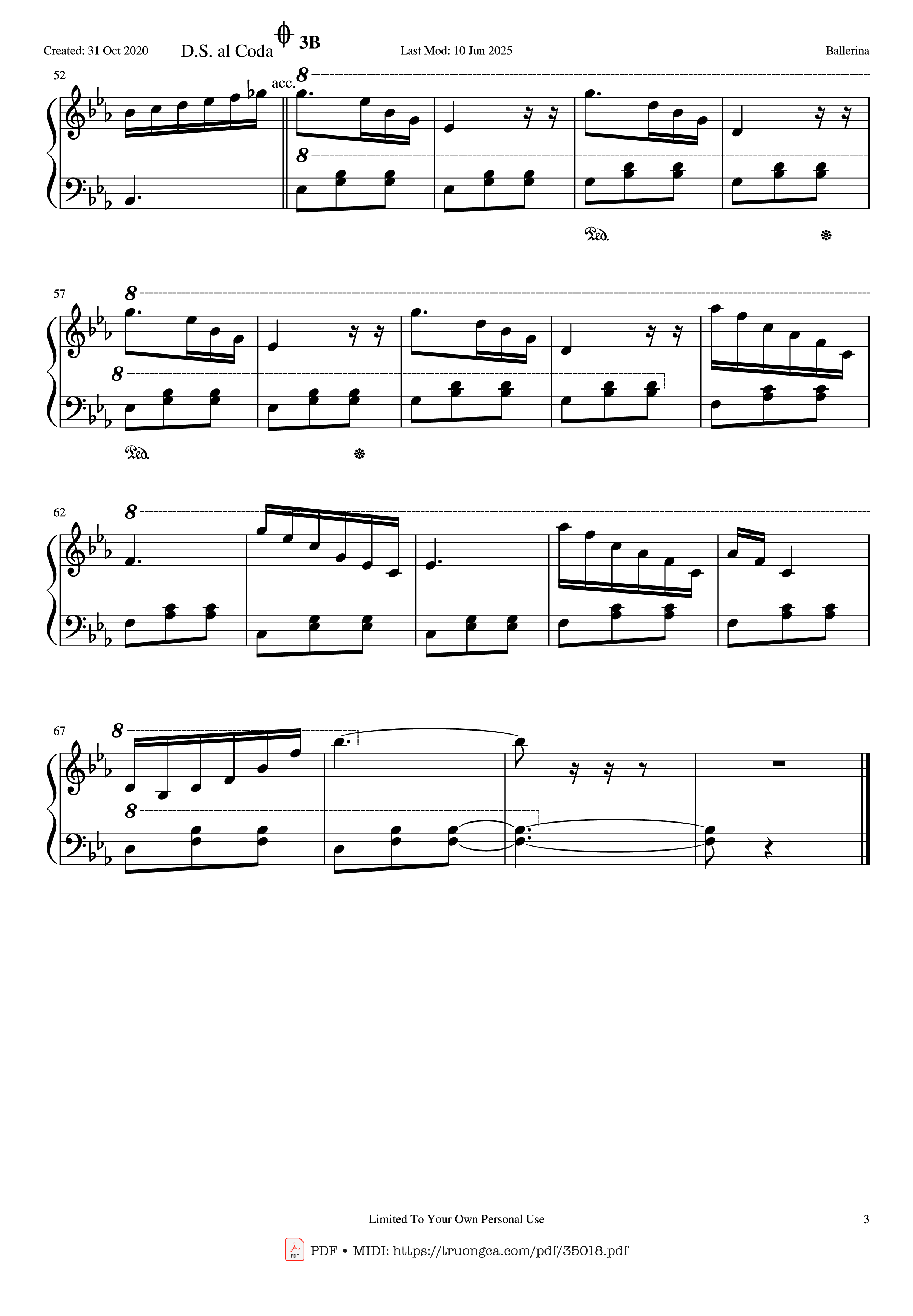 Trang 3 của Sheet nhạc PDF Piano bài hát Ballerina Piano - Yehezkel Raz