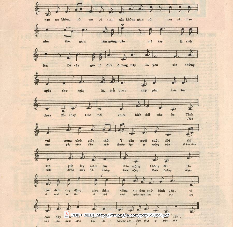 Trang 2 của Sheet nhạc PDF bài hát Tình Khúc Thứ Nhất - Nguyễn Đình Toàn