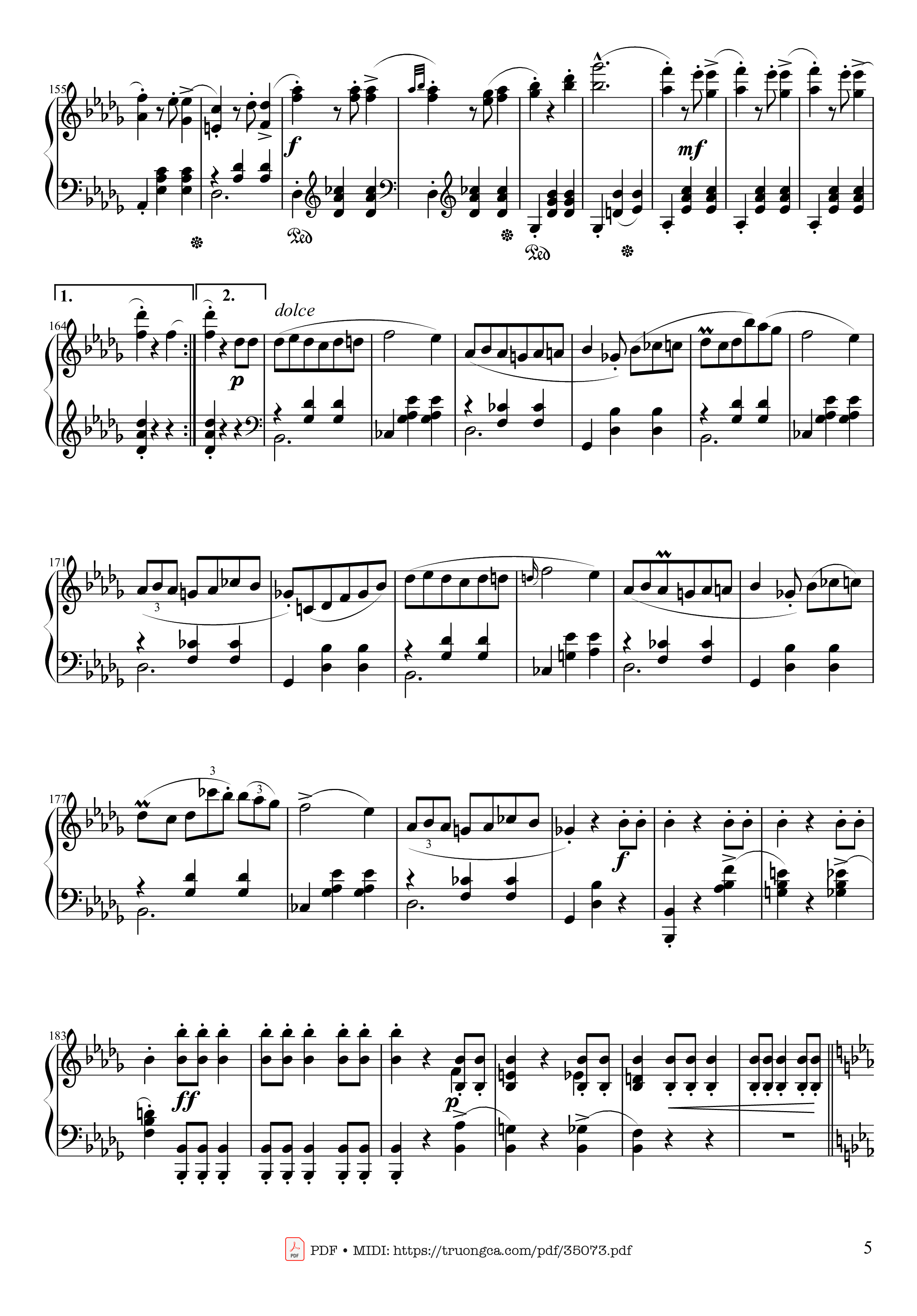 Trang 5 của Sheet nhạc PDF Piano bài hát Waltz in E♭ Major, Grande Valse brillante Piano - Frédéric François Chopin