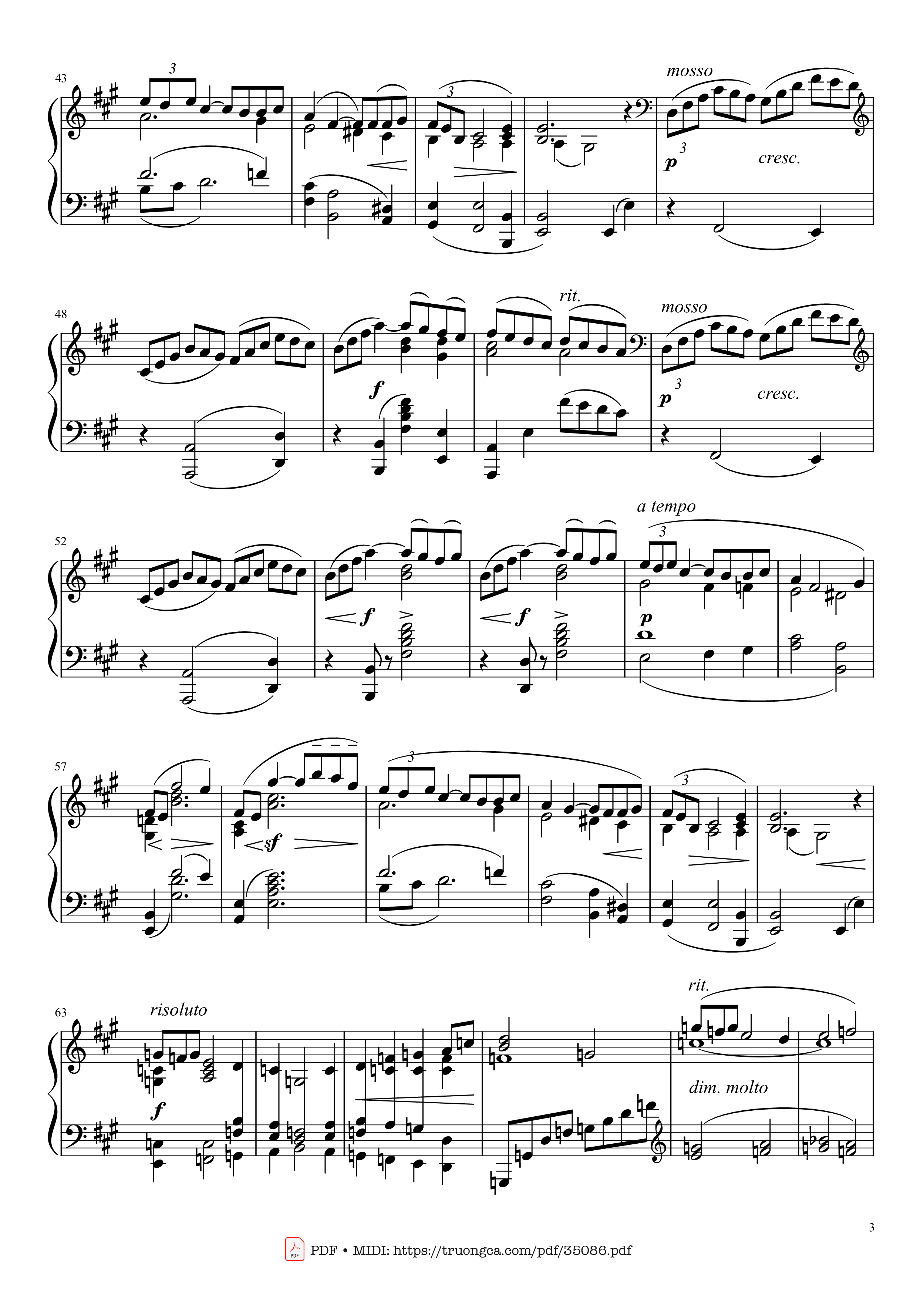 Trang 3 của Sheet nhạc PDF bài hát Arabesque L. 66 No. 1 in E Major - Claude Achille Debussy