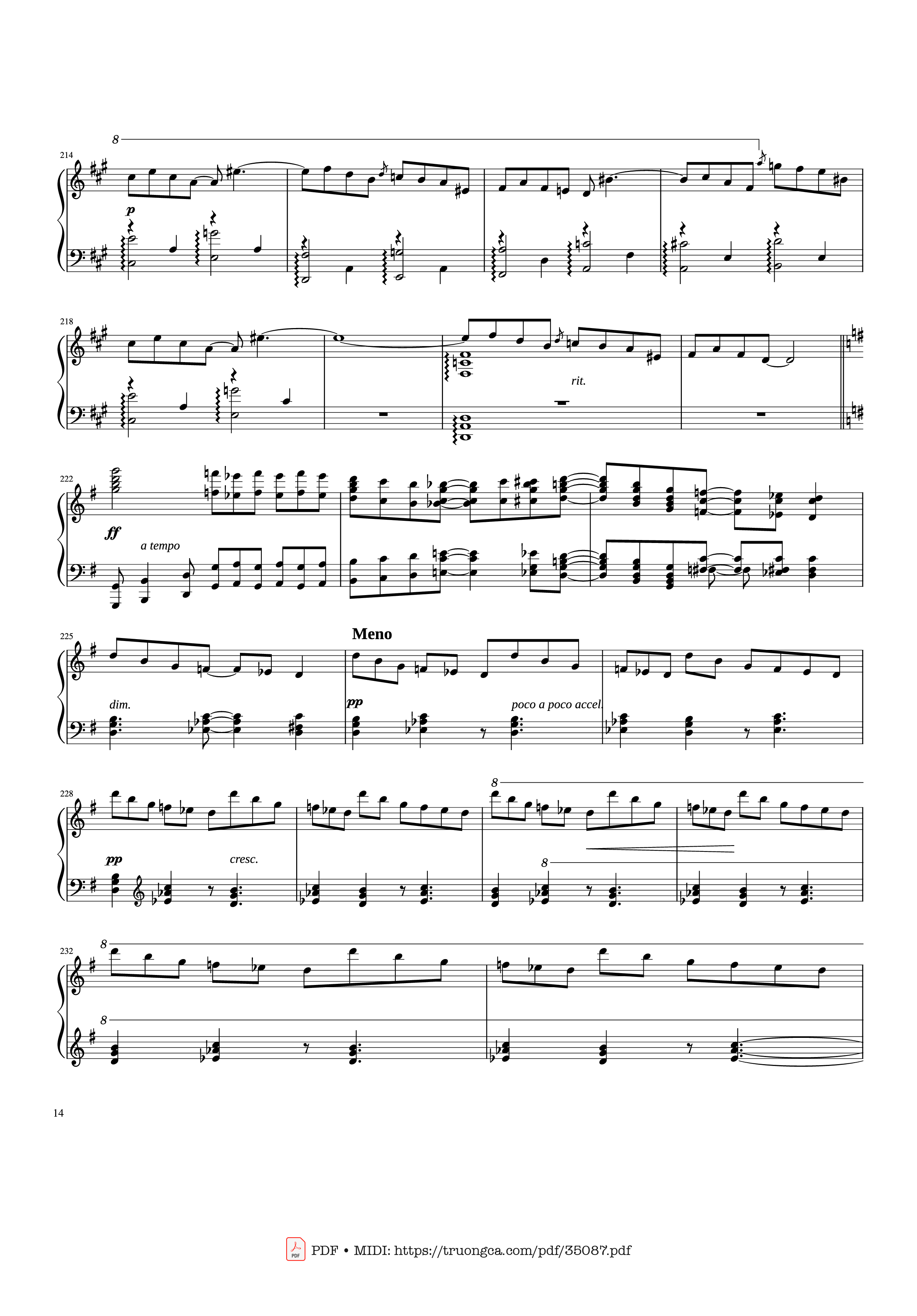 Trang 14 của Sheet nhạc PDF Piano bài hát Rhapsody in Blue Piano - George Gershwin