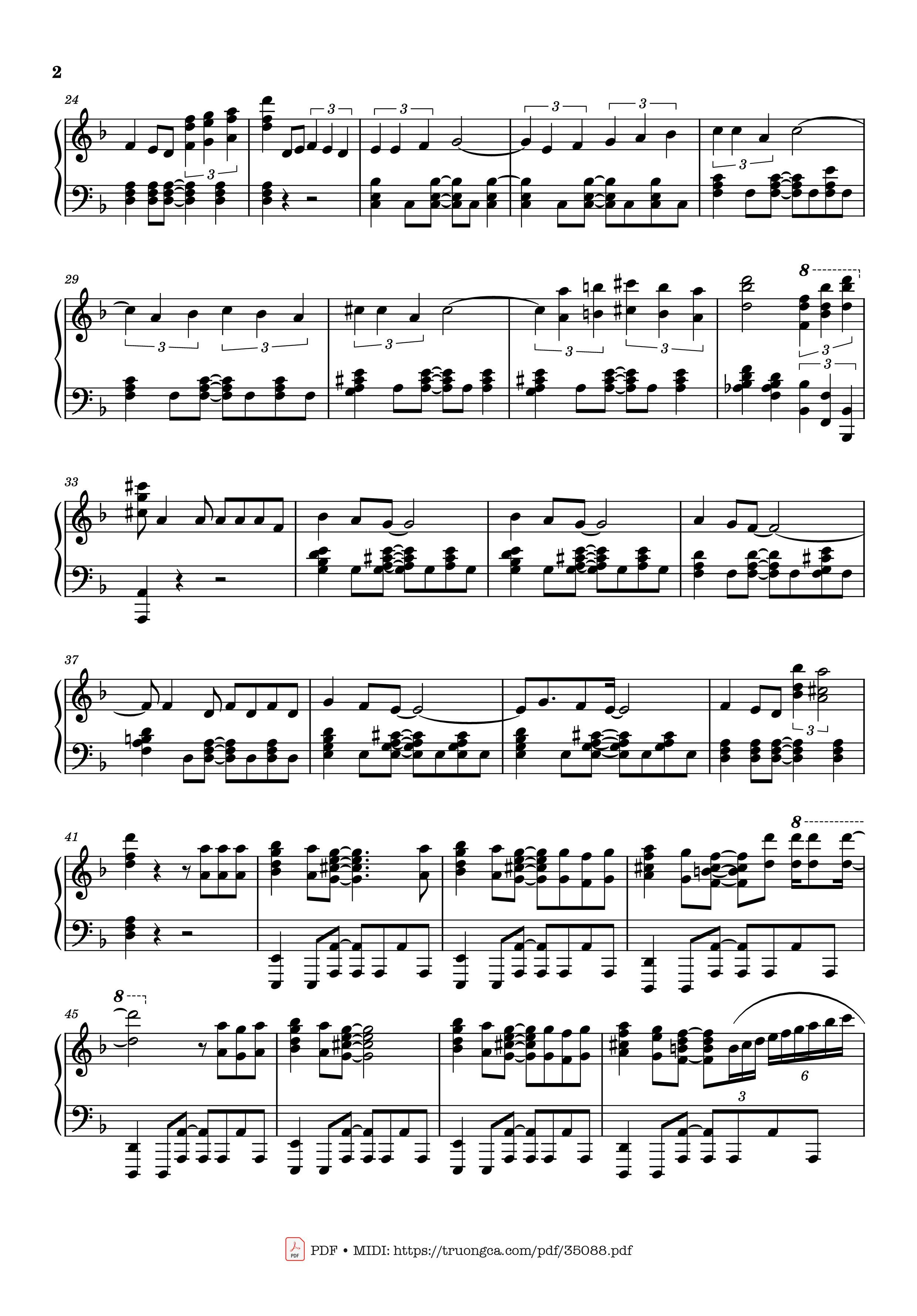 Trang 2 của Sheet nhạc PDF Piano bài hát Sway Piano - Dean Martin