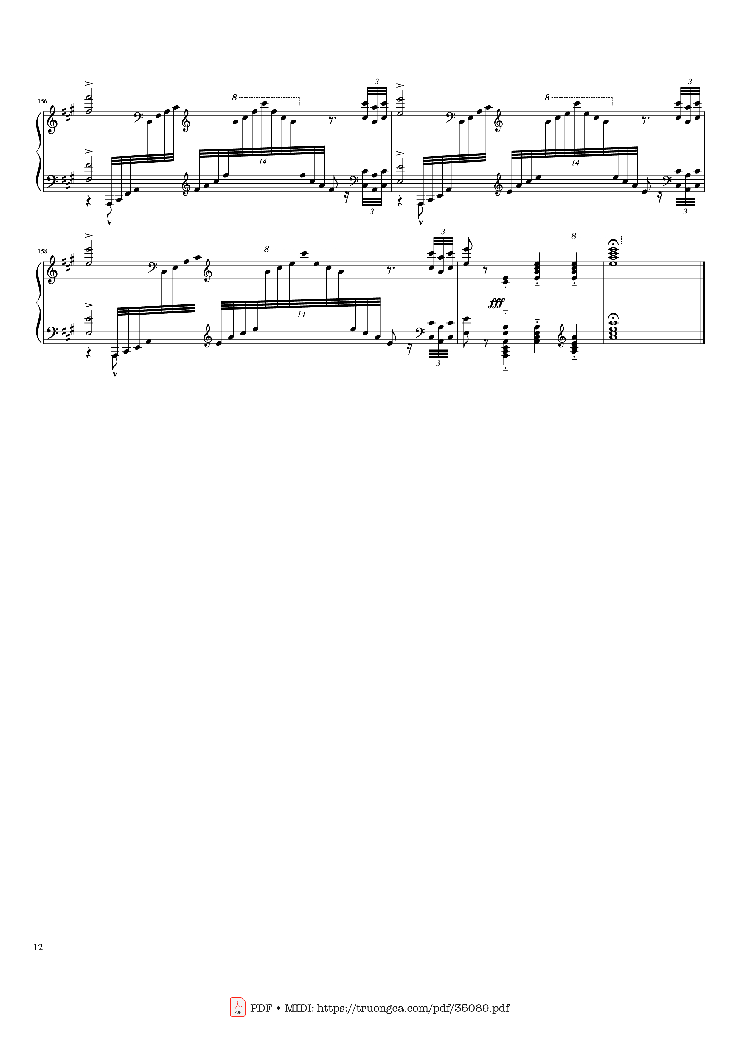 Trang 12 của Sheet nhạc PDF Piano bài hát Hymne à Sainte Cécile Piano Solo - Franz Liszt