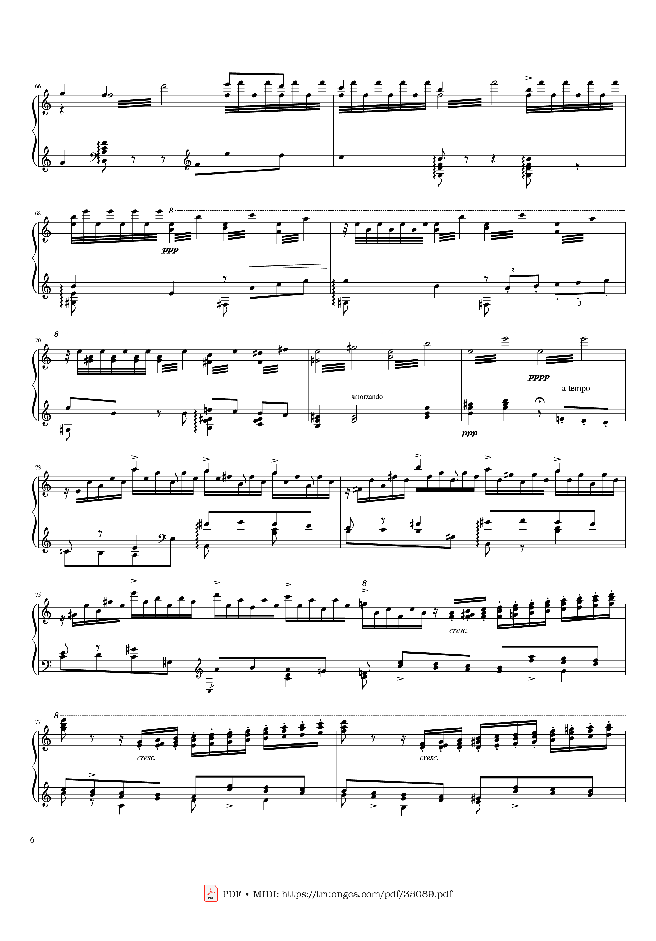 Trang 6 của Sheet nhạc PDF Piano bài hát Hymne à Sainte Cécile Piano Solo - Franz Liszt