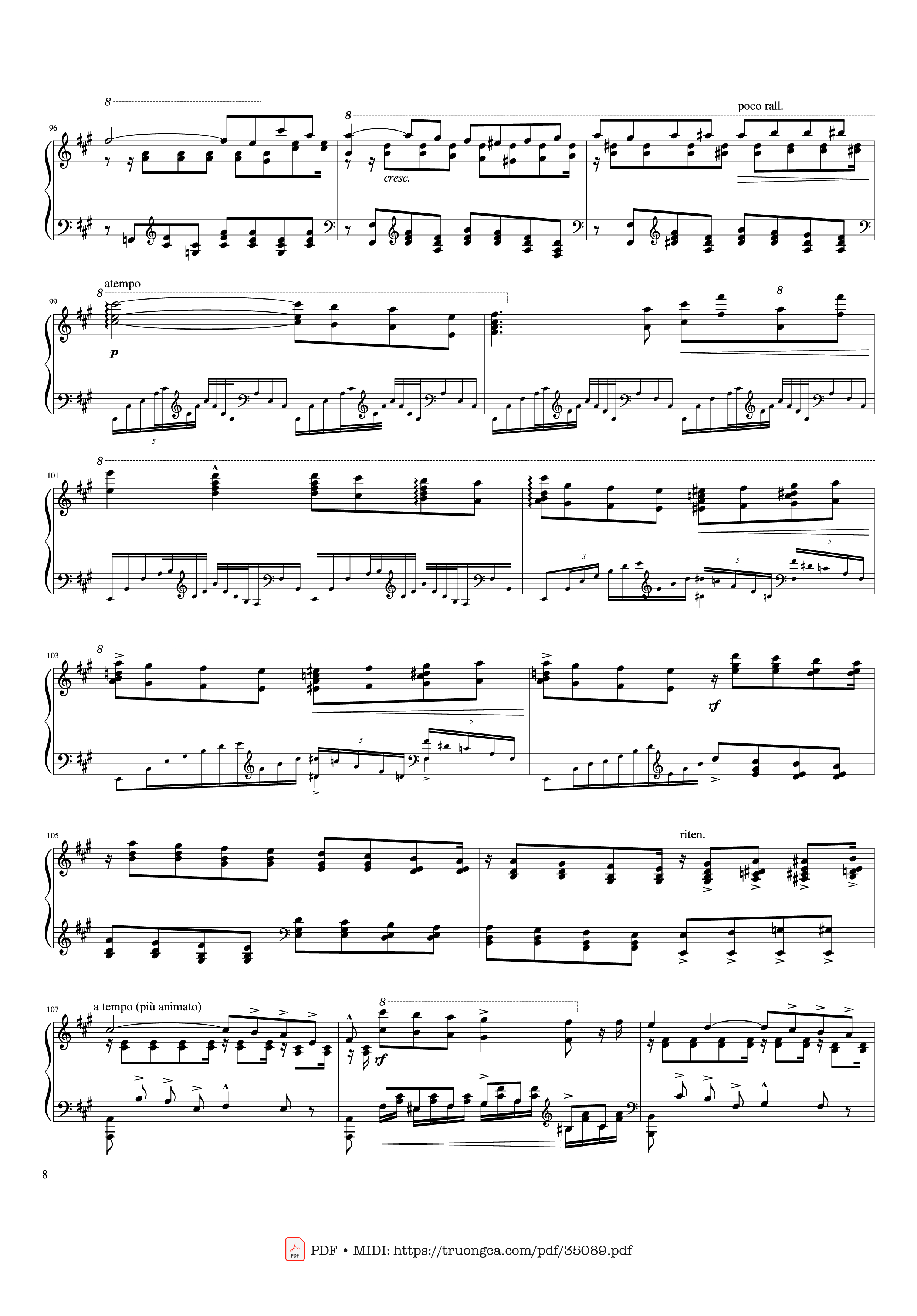 Trang 8 của Sheet nhạc PDF Piano bài hát Hymne à Sainte Cécile Piano Solo - Franz Liszt