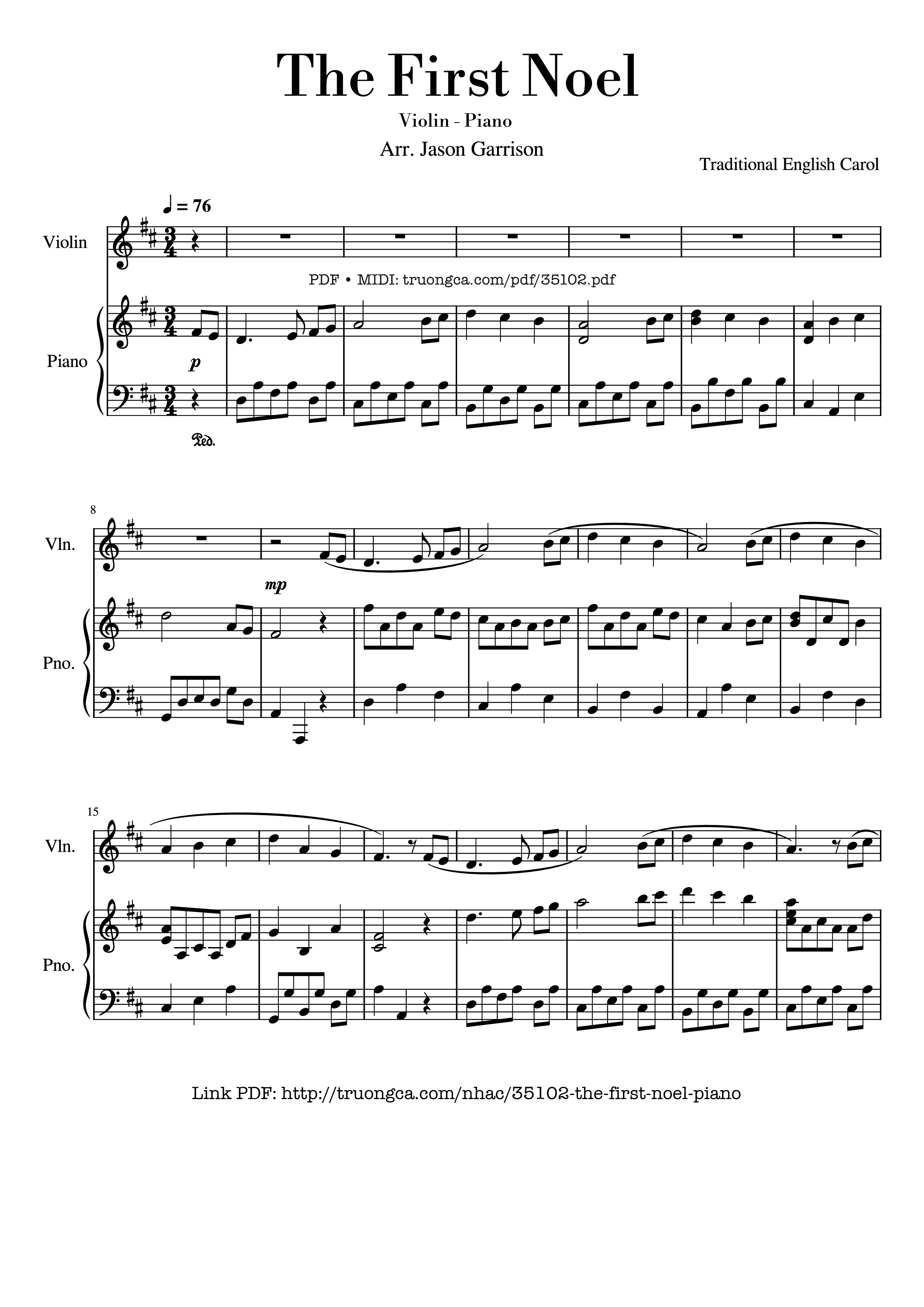 Sheet nhạc PDF bài The First Noel Violin & Piano