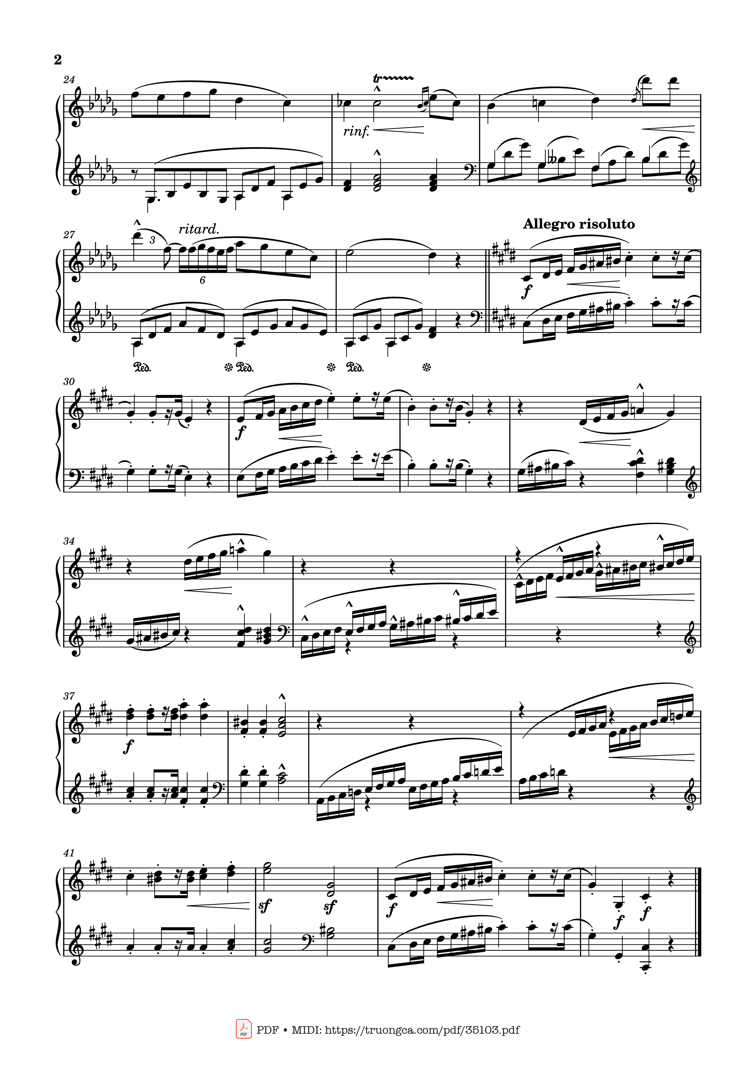 Trang 2 của Sheet nhạc PDF Piano bài hát Étude No. 19 in C♯ Minor Piano - Stephen Heller