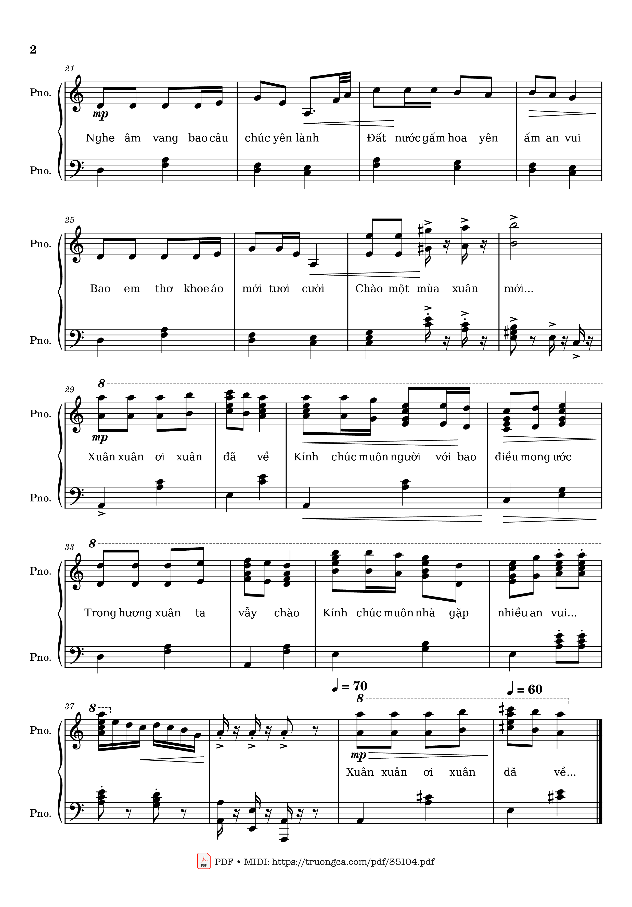 Trang 2 của Sheet nhạc PDF bài hát Mùa xuân ơi Piano (bản dễ) - Nguyễn Ngọc Thiện