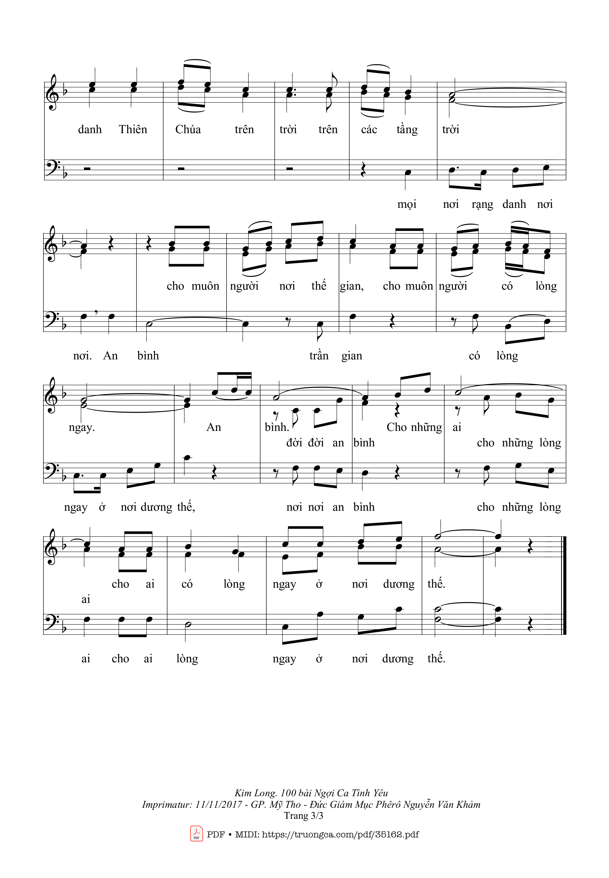 Trang 3 của Sheet nhạc PDF bài hát Trong Cánh Đồng Bêlem - Kim Long