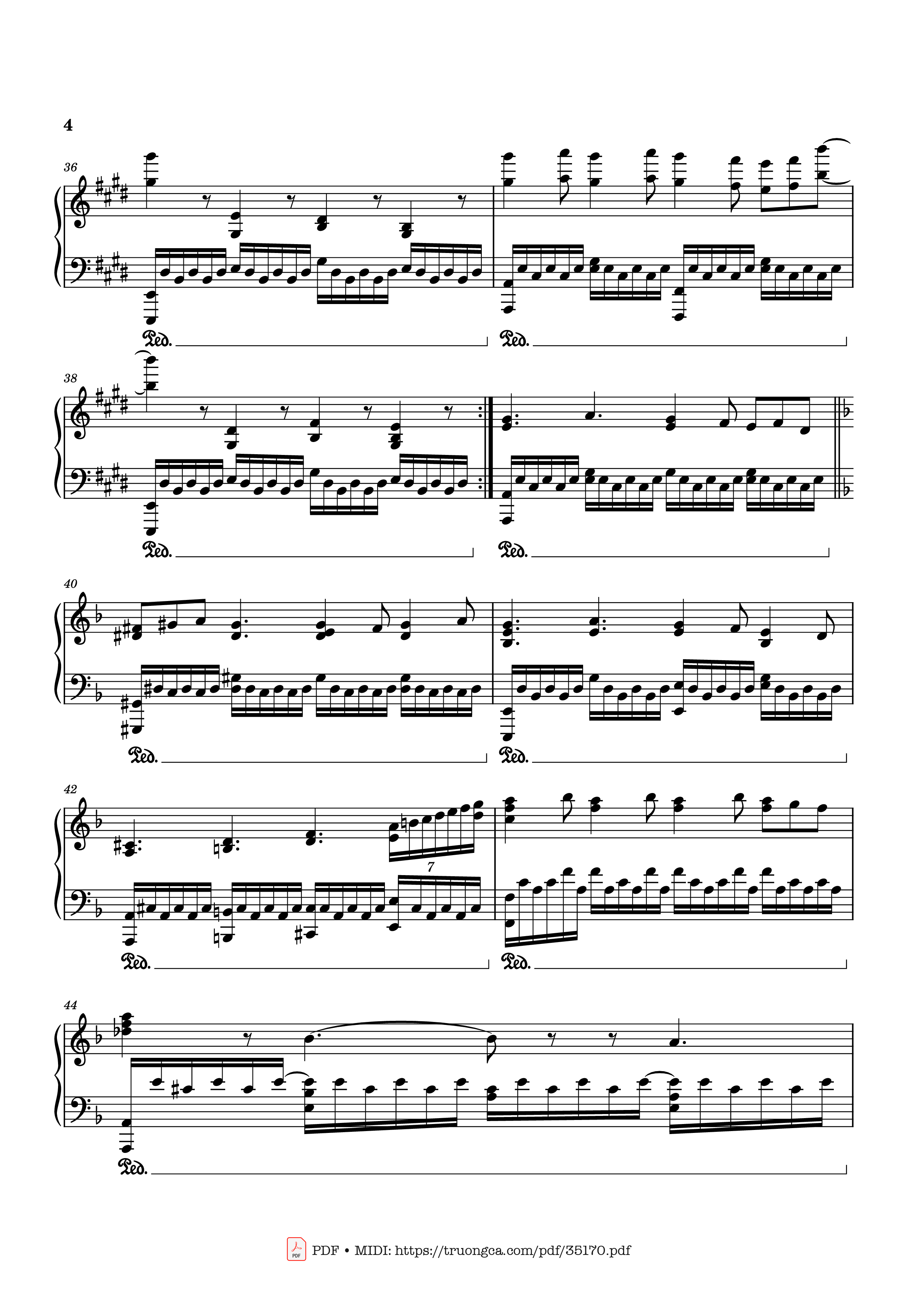 Trang 4 của Sheet nhạc PDF Piano bài hát In the pool, Chainsaw Man, Reze Arc OST - Kensuke Ushio