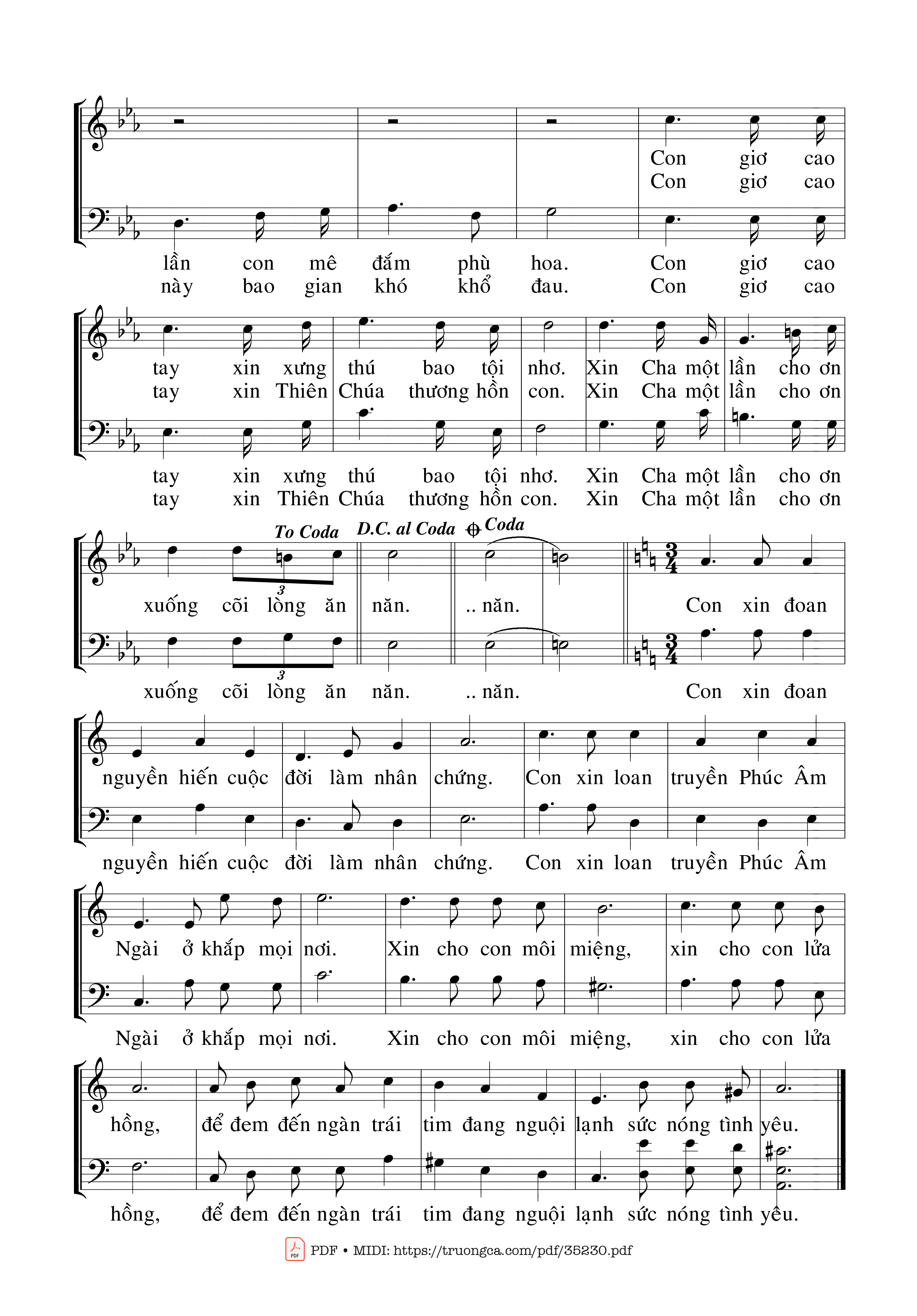 Trang 2 của Sheet nhạc PDF bài hát Xin Cho Con Bước Theo Ngài - Hải Nguyễn
