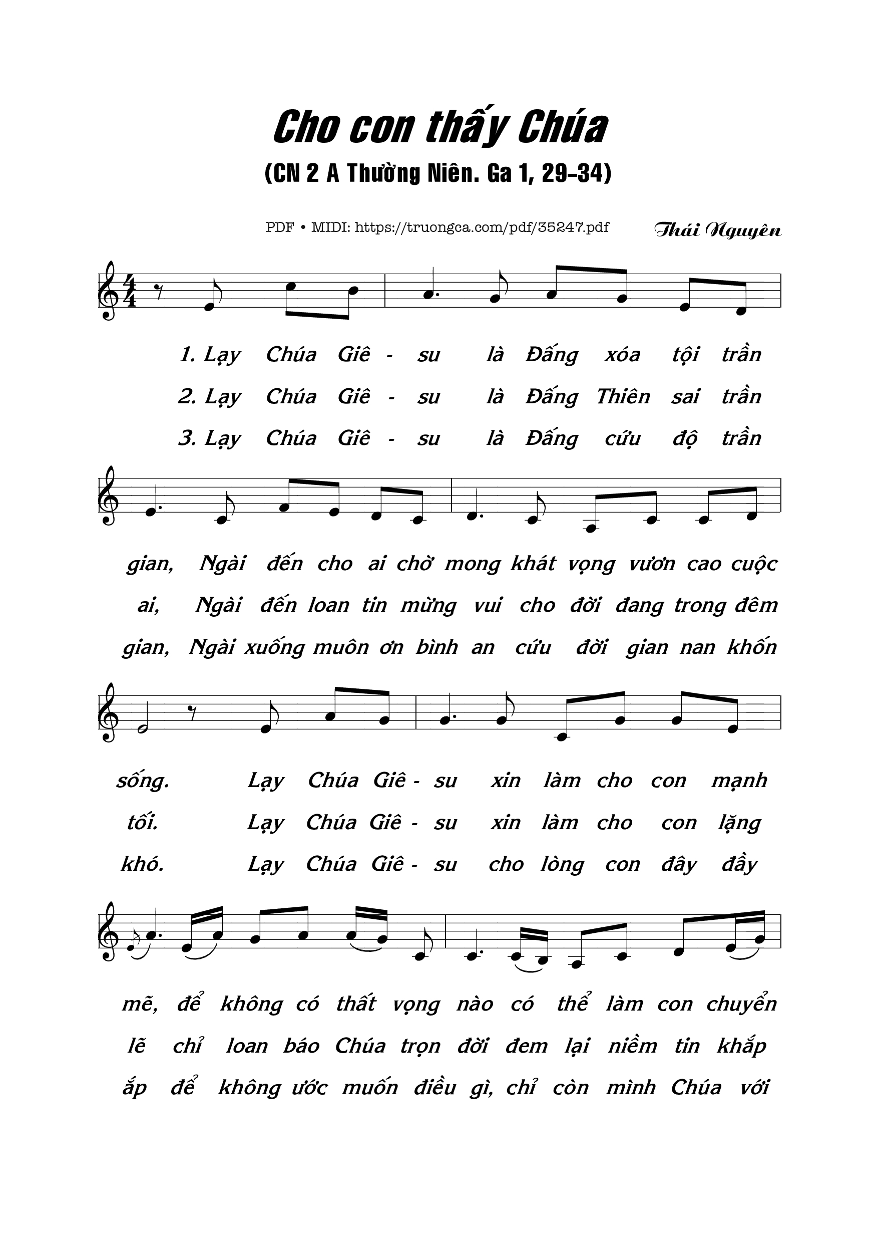 Lạy Chúa Giêsu là Đấng xóa tội trần gian, Trang 1