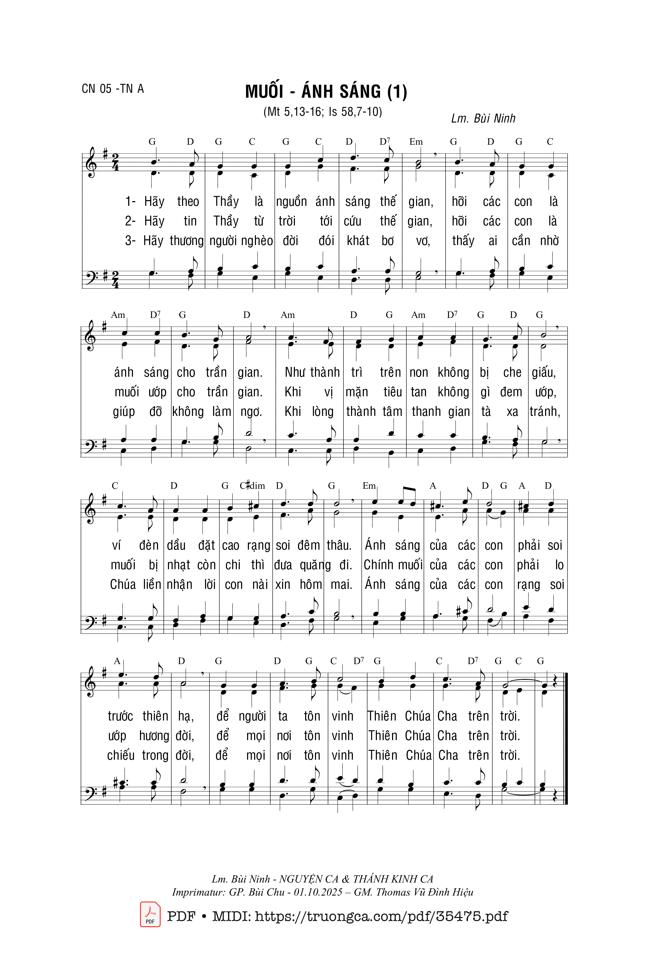  Hãy theo Thầy là nguồn ánh sáng thế gian, Trang 1