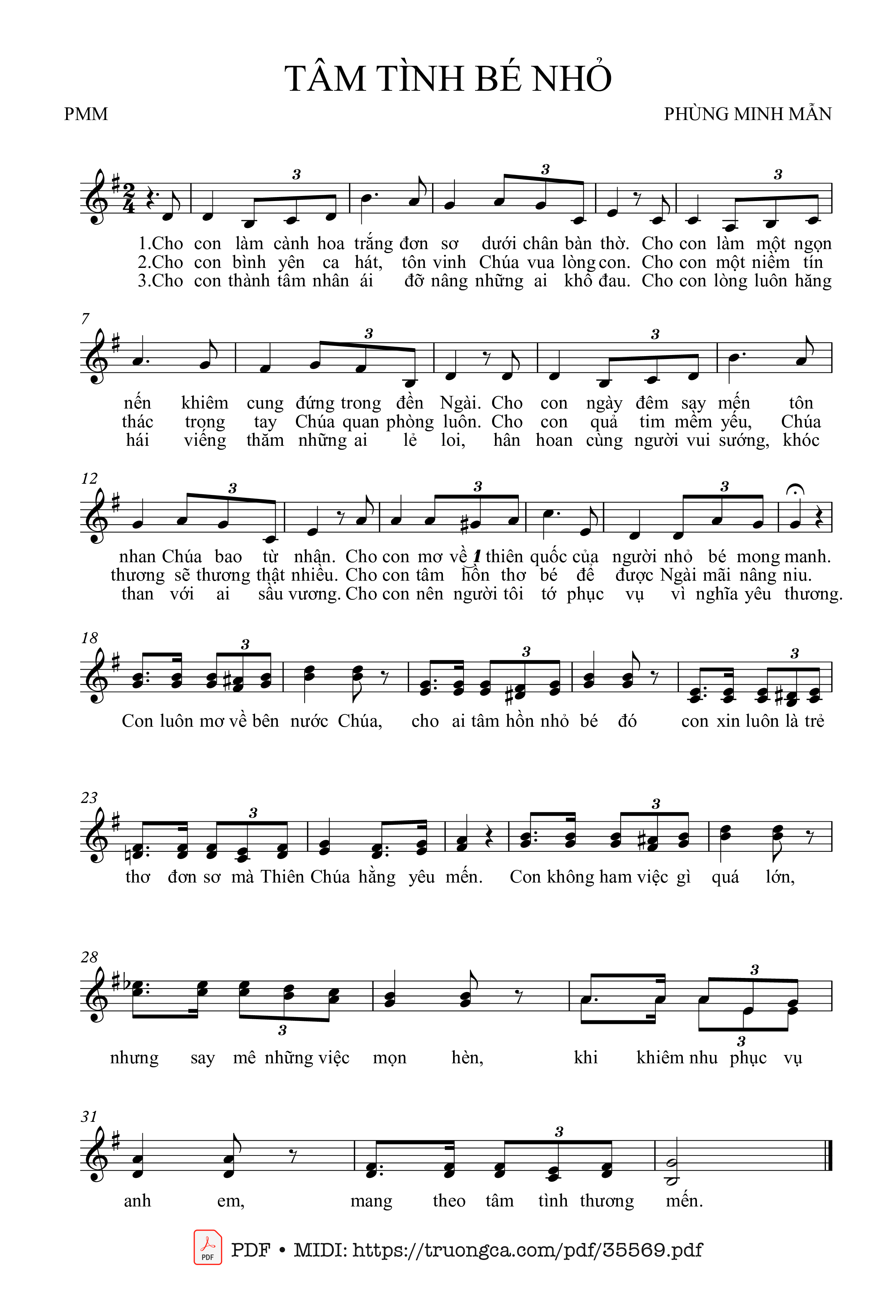 Cho con làm cành hoa trắng đơn sơ dưới chân bàn thờ, Trang 1