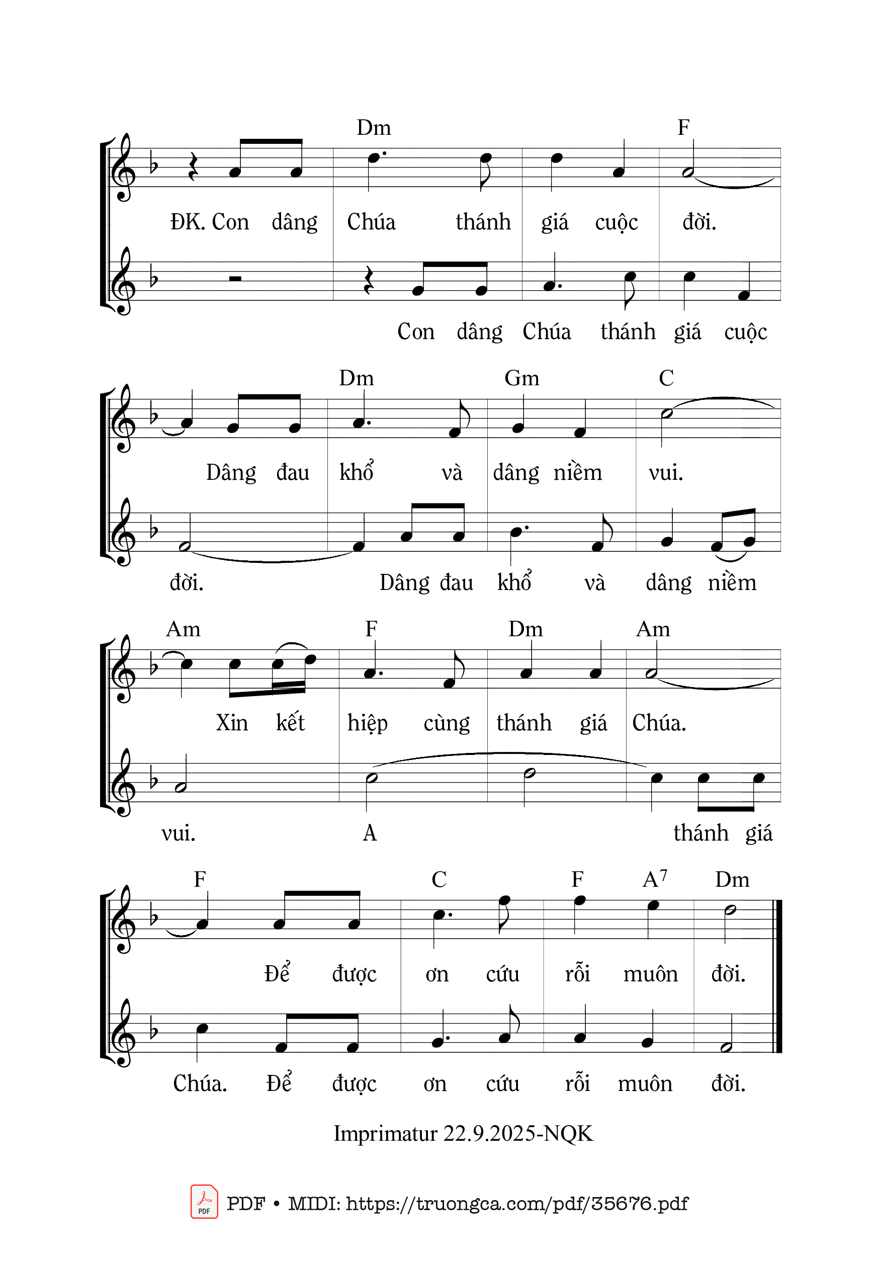 Trang 2 của Sheet nhạc PDF bài hát Con Dâng Về Chúa - Mi Trầm