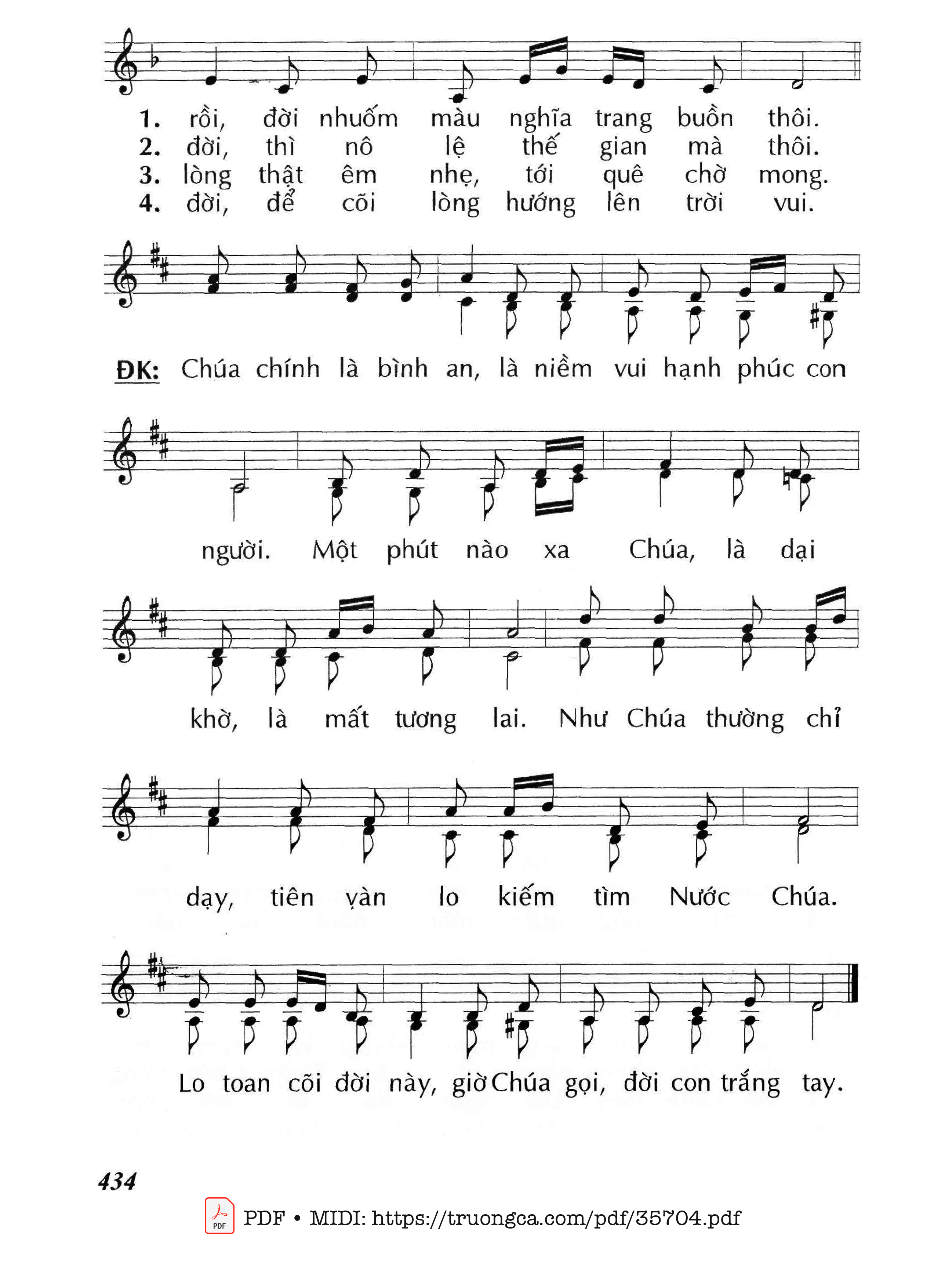 Trang 2 của Sheet nhạc PDF bài hát Bình An Trong Hồn Con - Huy Hoàng