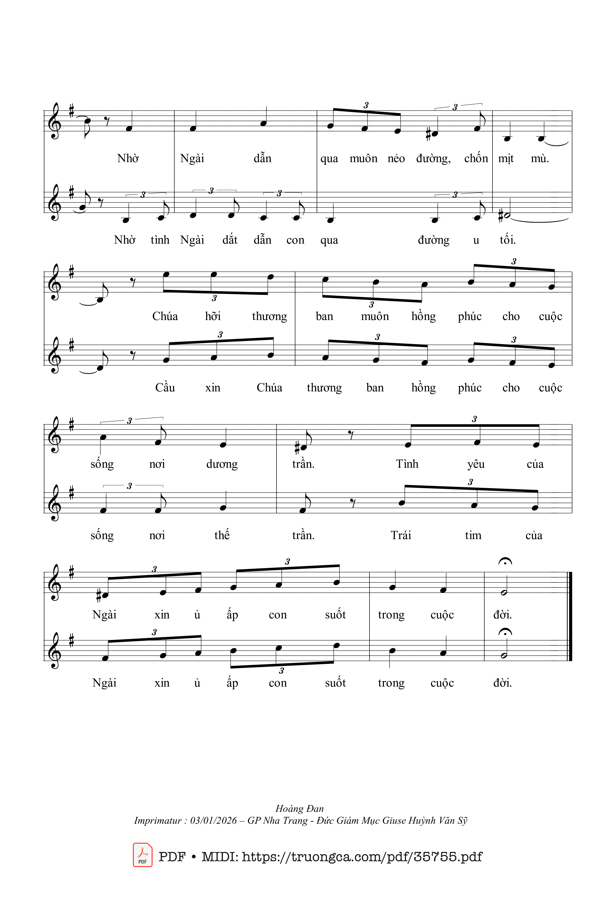 Trang 2 của Sheet nhạc PDF bài hát Tâm Ca Dâng - Hoàng Đan