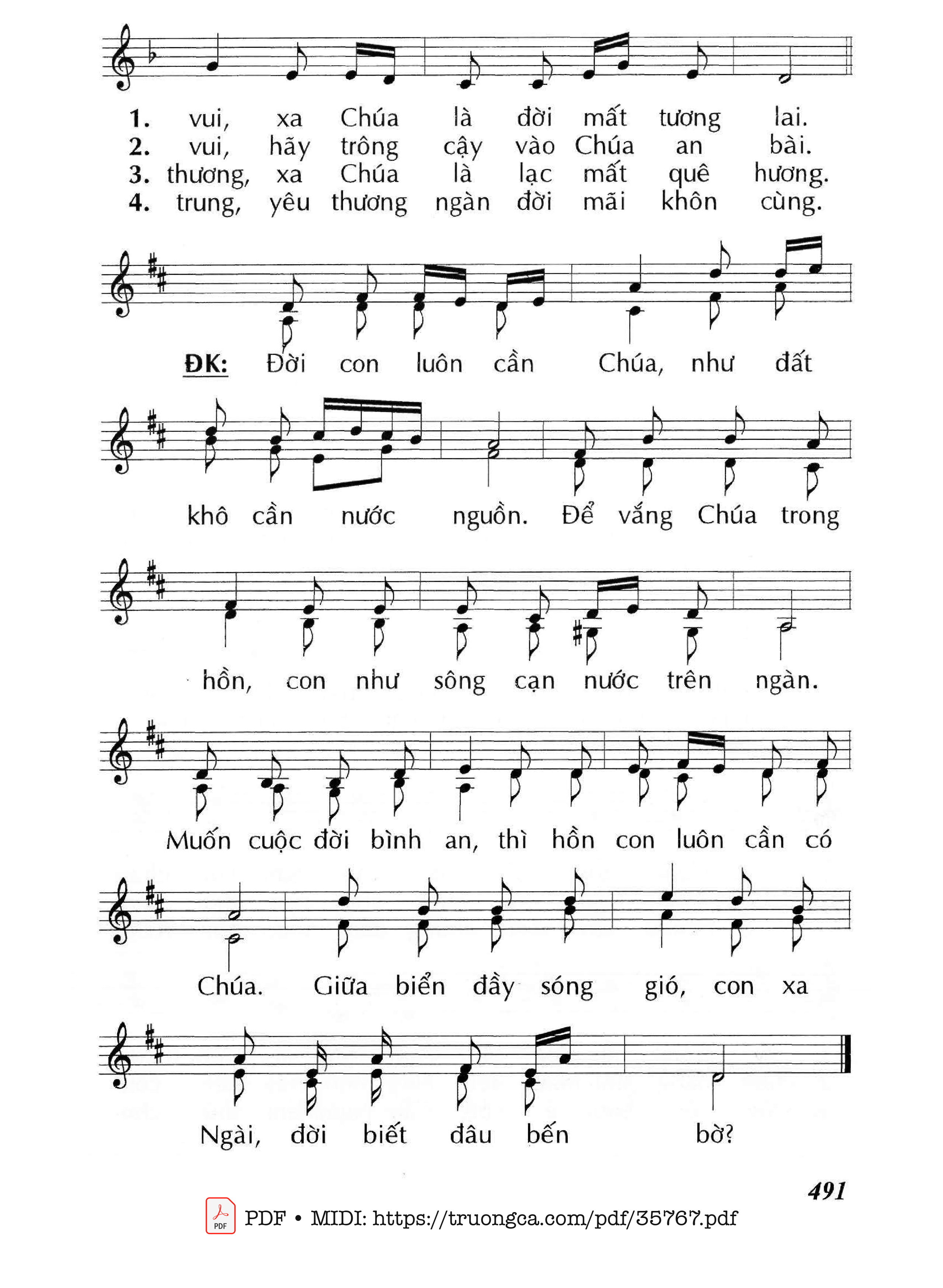 Trang 2 của Sheet nhạc PDF bài hát Đời Con Luôn Cần Chúa - Huy Hoàng