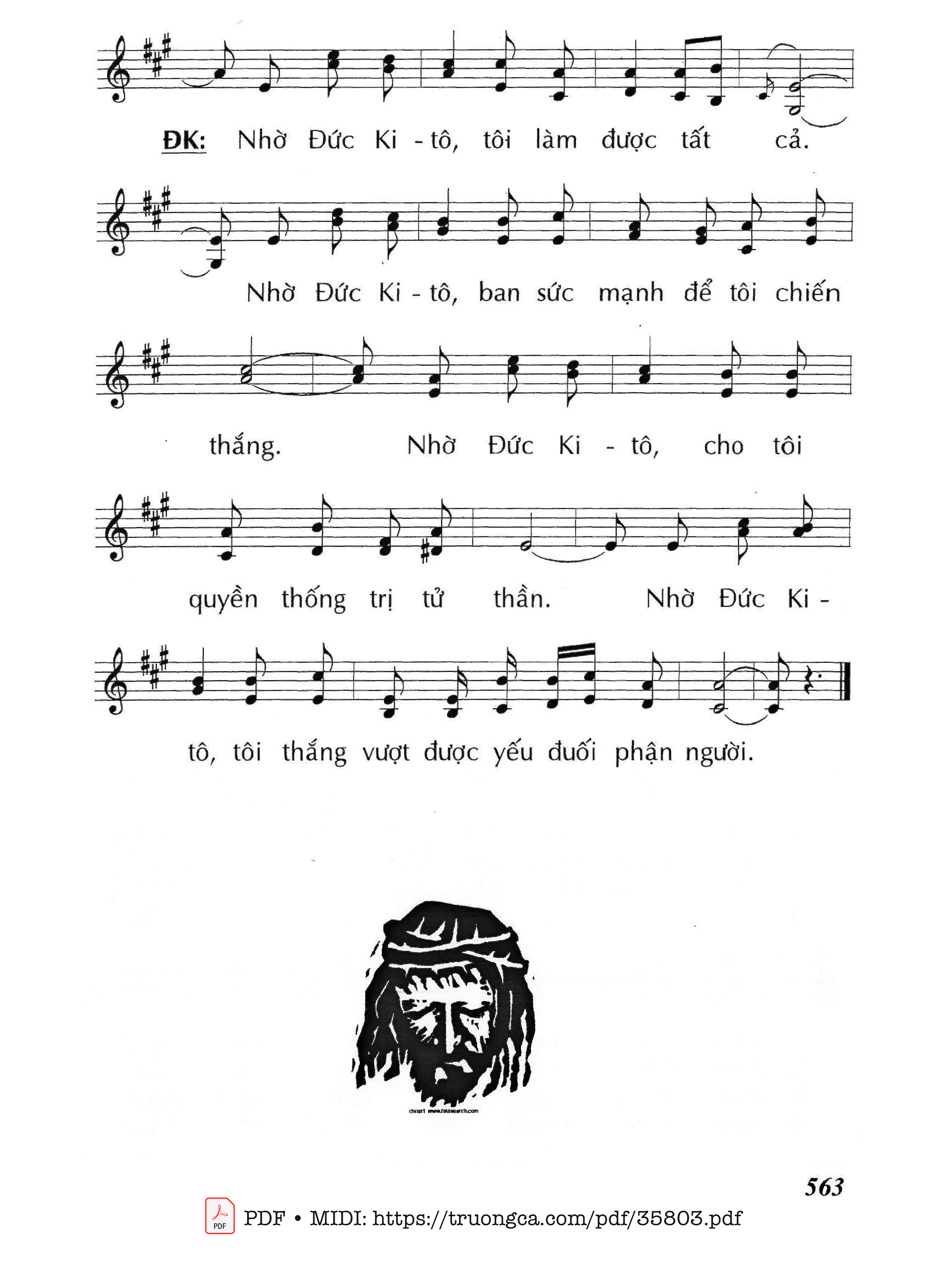 Trang 2 của Sheet nhạc PDF bài hát Nhờ Đức Kitô - Huy Hoàng