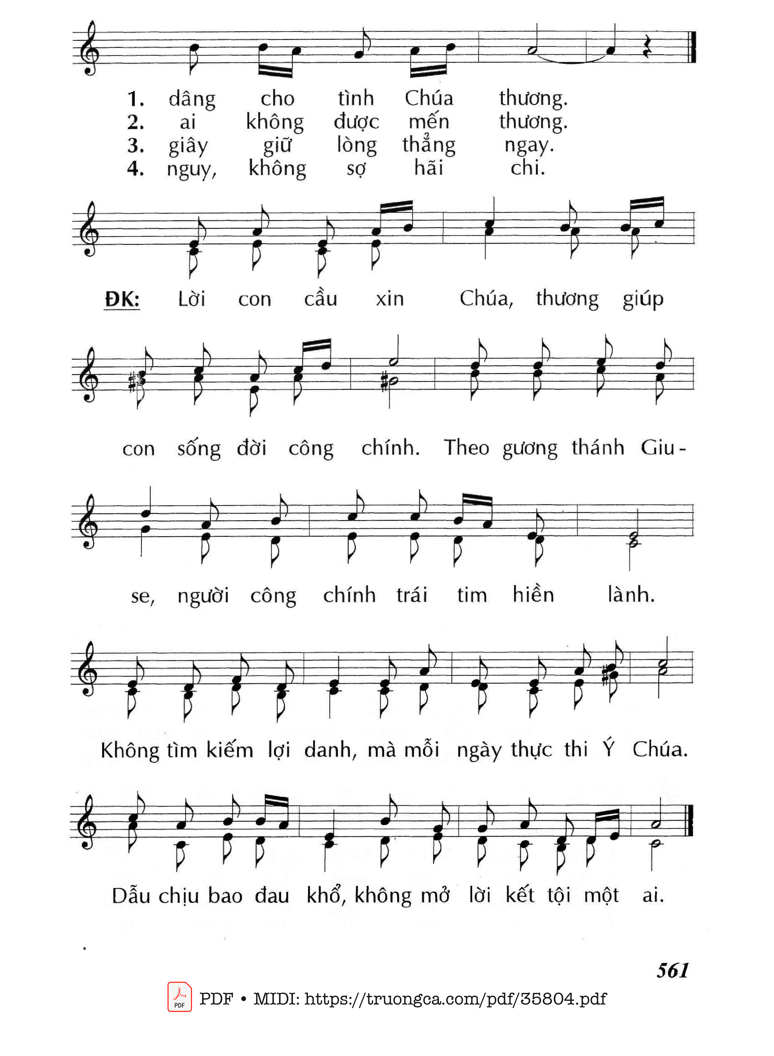 Trang 2 của Sheet nhạc PDF bài hát Người Công Chính - Huy Hoàng