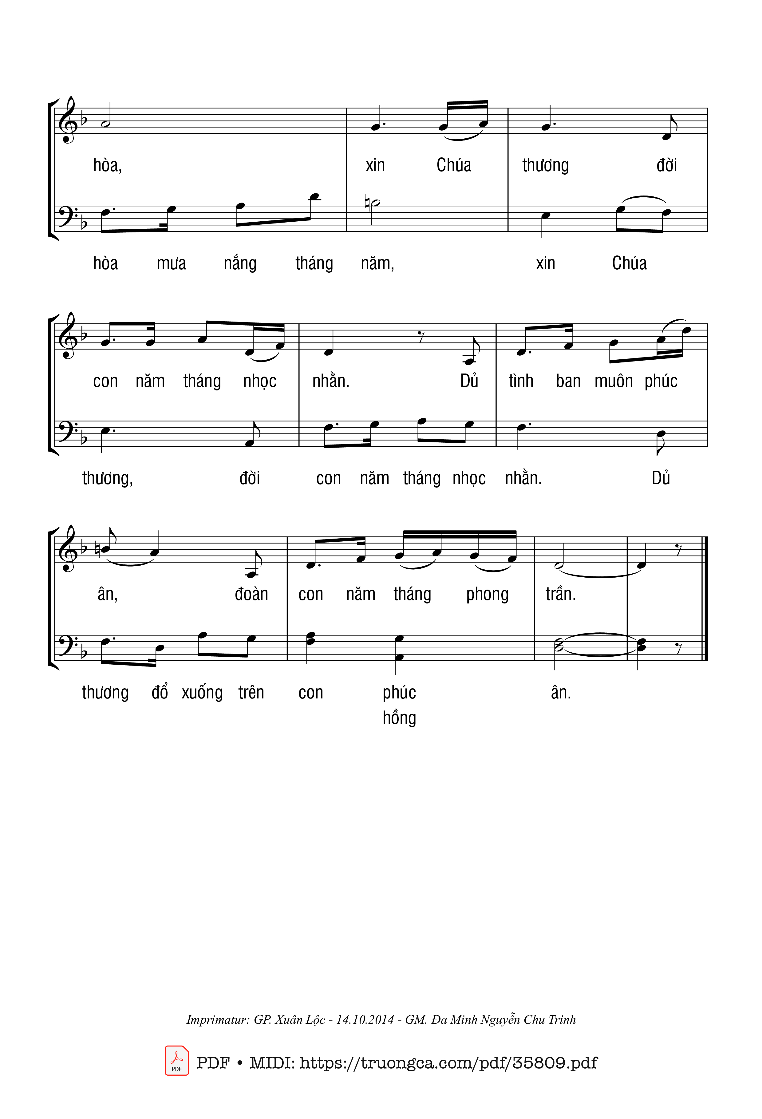 Trang 2 của Sheet nhạc PDF bài hát Lễ Dâng Càu Mùa - Hải Nguyễn
