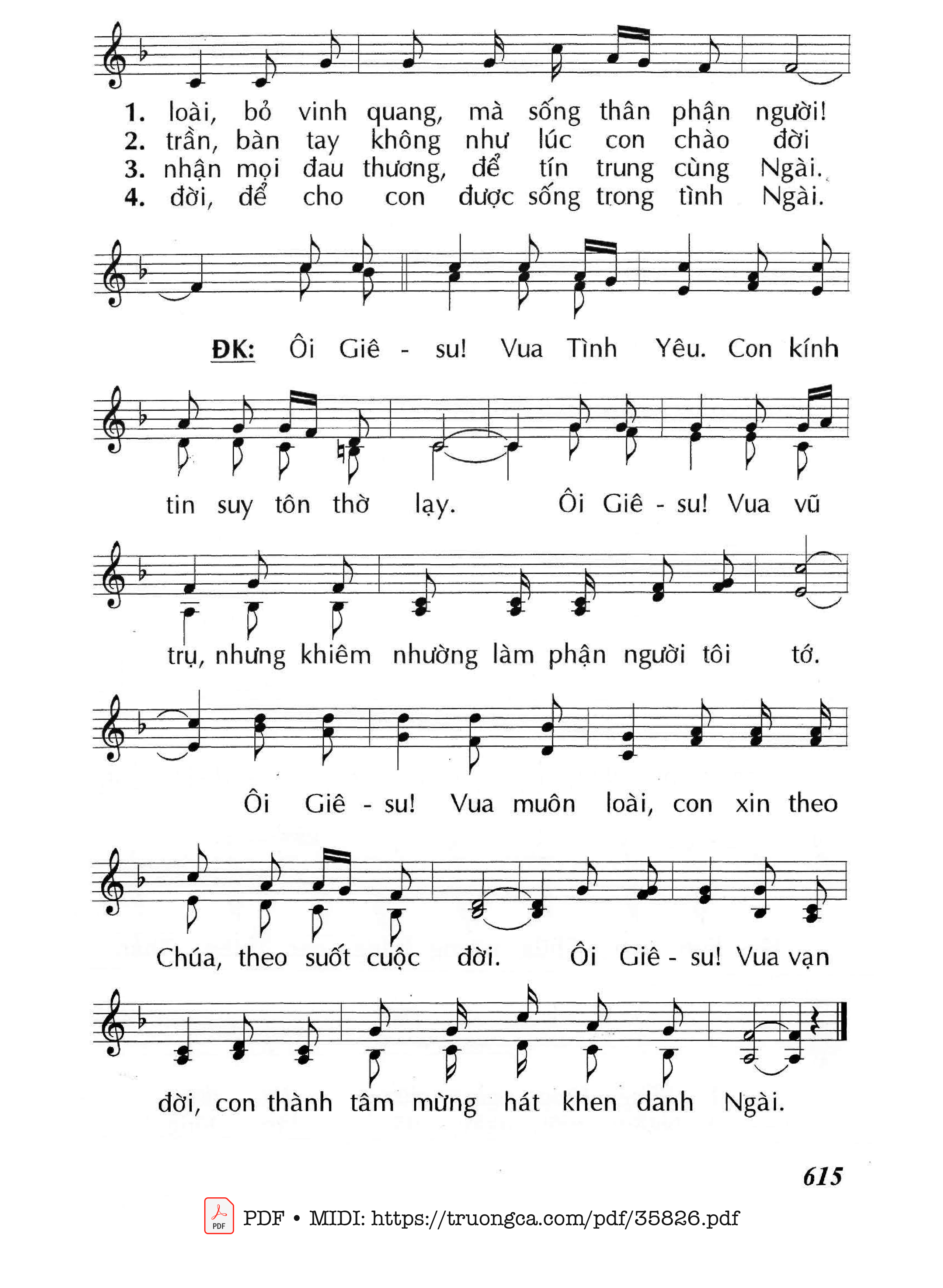 Trang 2 của Sheet nhạc PDF bài hát Vua Giêsu - Huy Hoàng