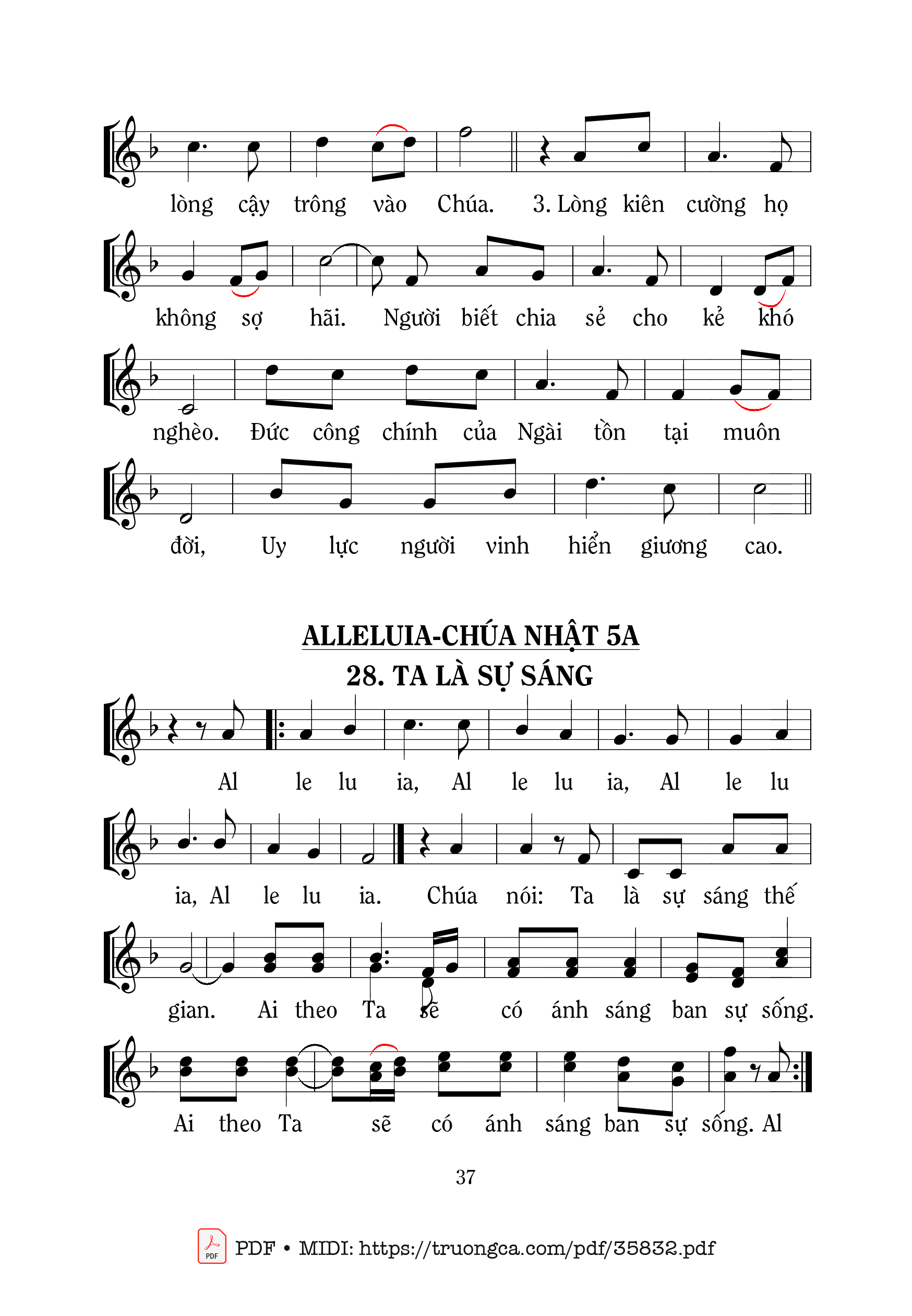 Trang 2 của Sheet nhạc PDF bài hát Thánh Vịnh 111, Trong U Tối - Mi Trầm