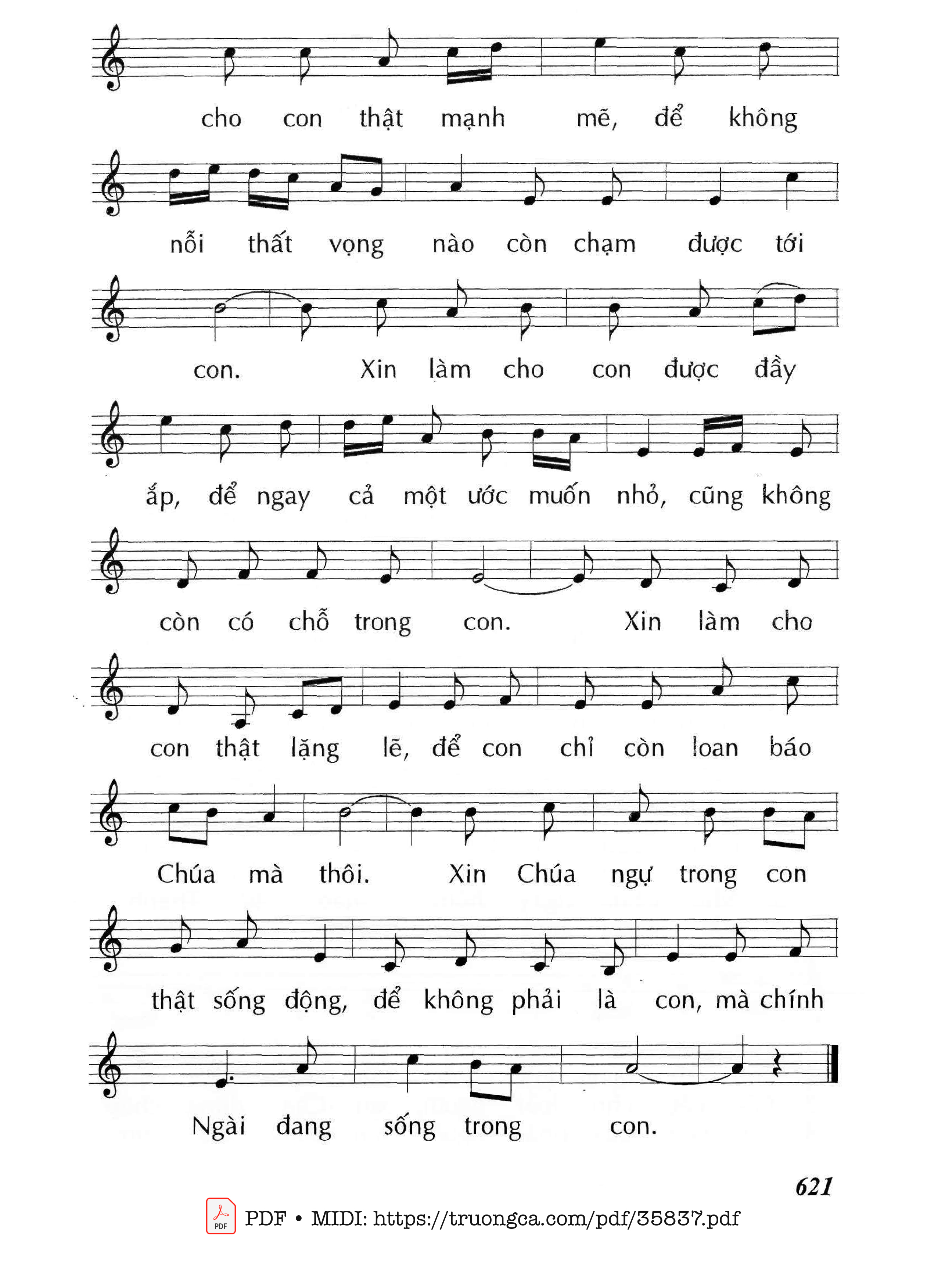 Trang 2 của Sheet nhạc PDF bài hát Xin Cho Con Thấy - Huy Hoàng