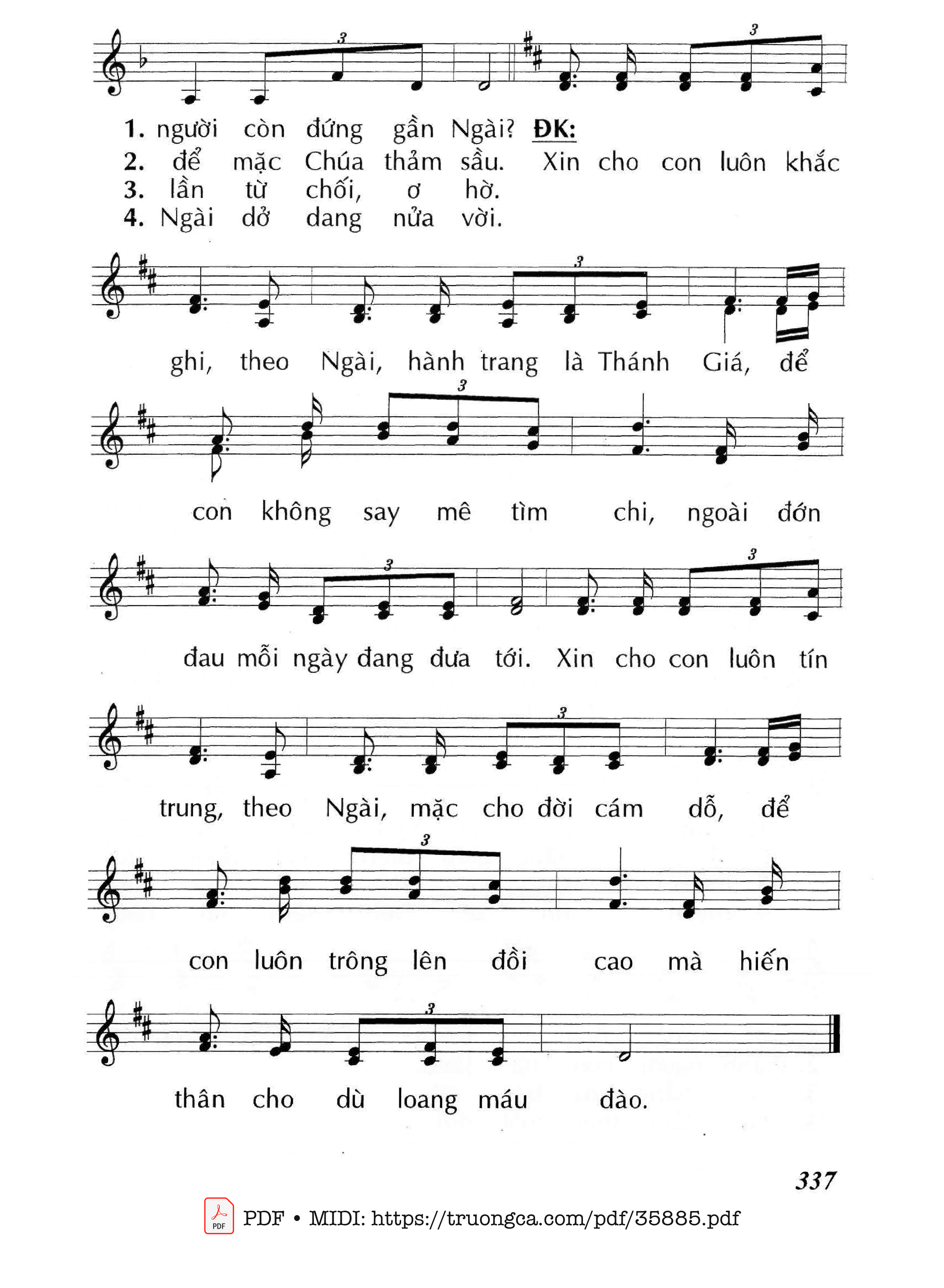 Trang 2 của Sheet nhạc PDF bài hát Theo Ngài Chọn Thánh Giá (Cn22 Tna) - Huy Hoàng