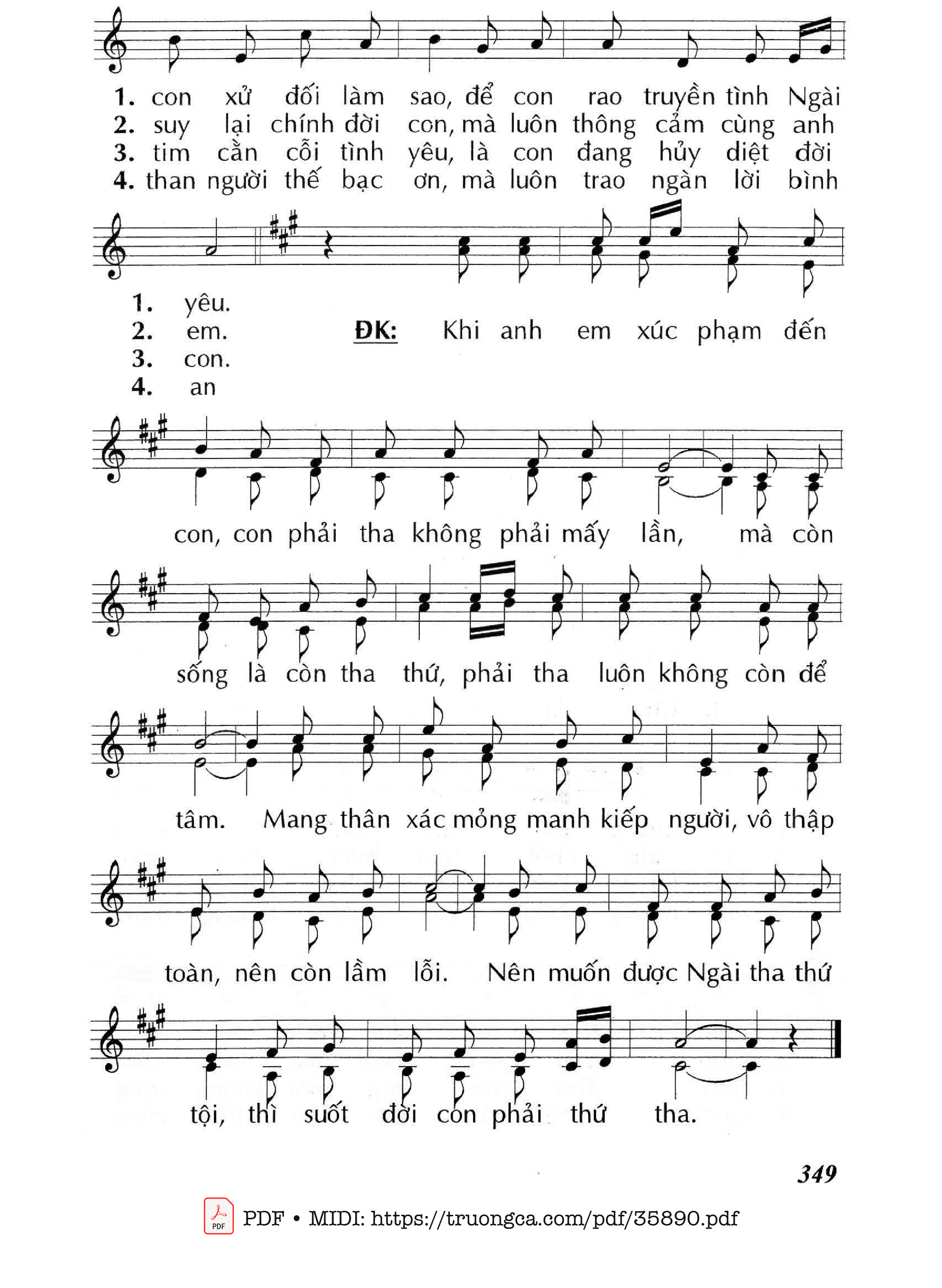 Trang 2 của Sheet nhạc PDF bài hát Phải Tha Mấy Lần (Cn24 Tna) - Huy Hoàng