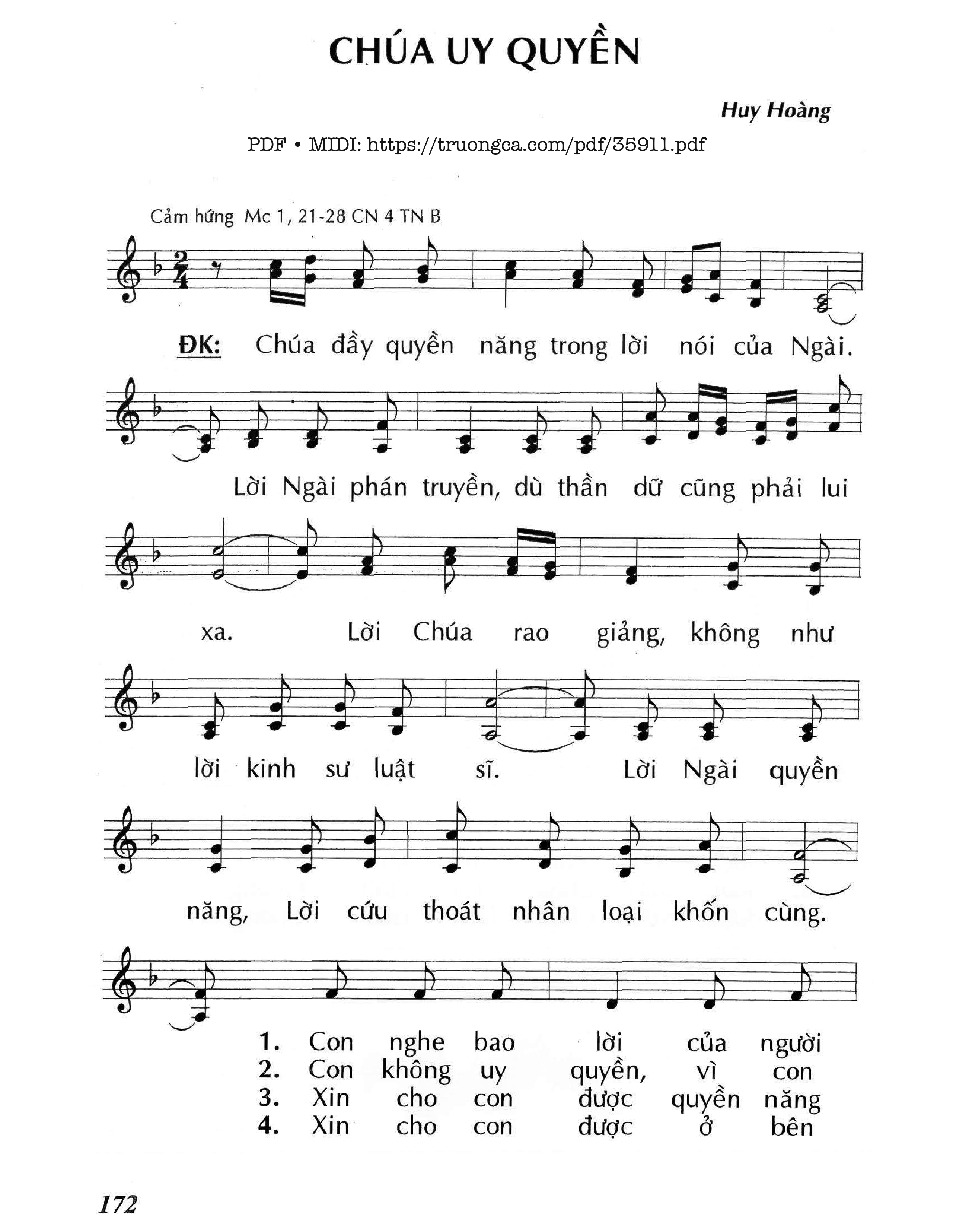 Trang 1 của Sheet nhạc PDF bài hát Chúa Uy Quyền (Cn4 Tnb) - Huy Hoàng