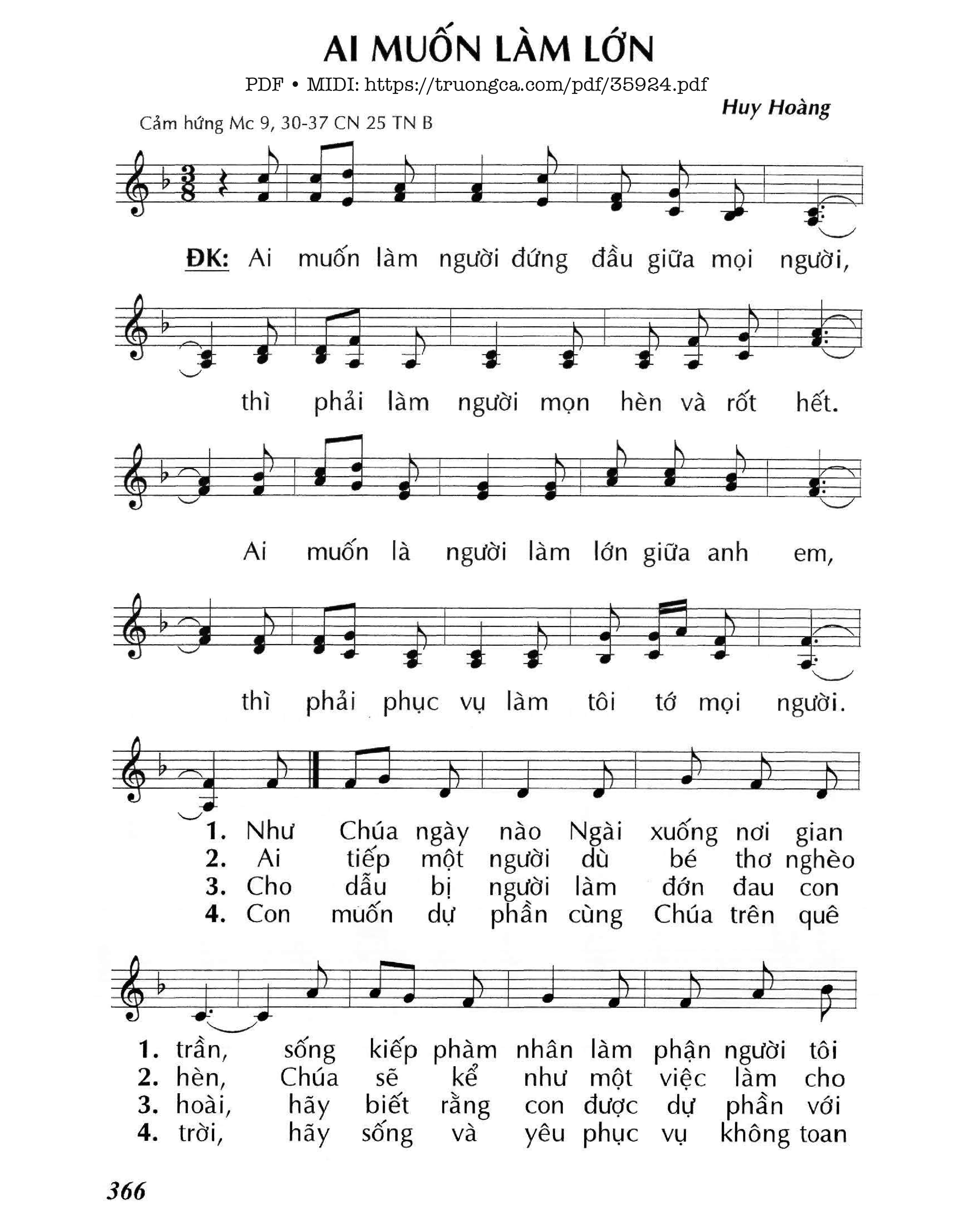 Trang 1 của Sheet nhạc PDF bài hát Ai Muốn Làm Lớn (Cn25 Tnb) - Huy Hoàng