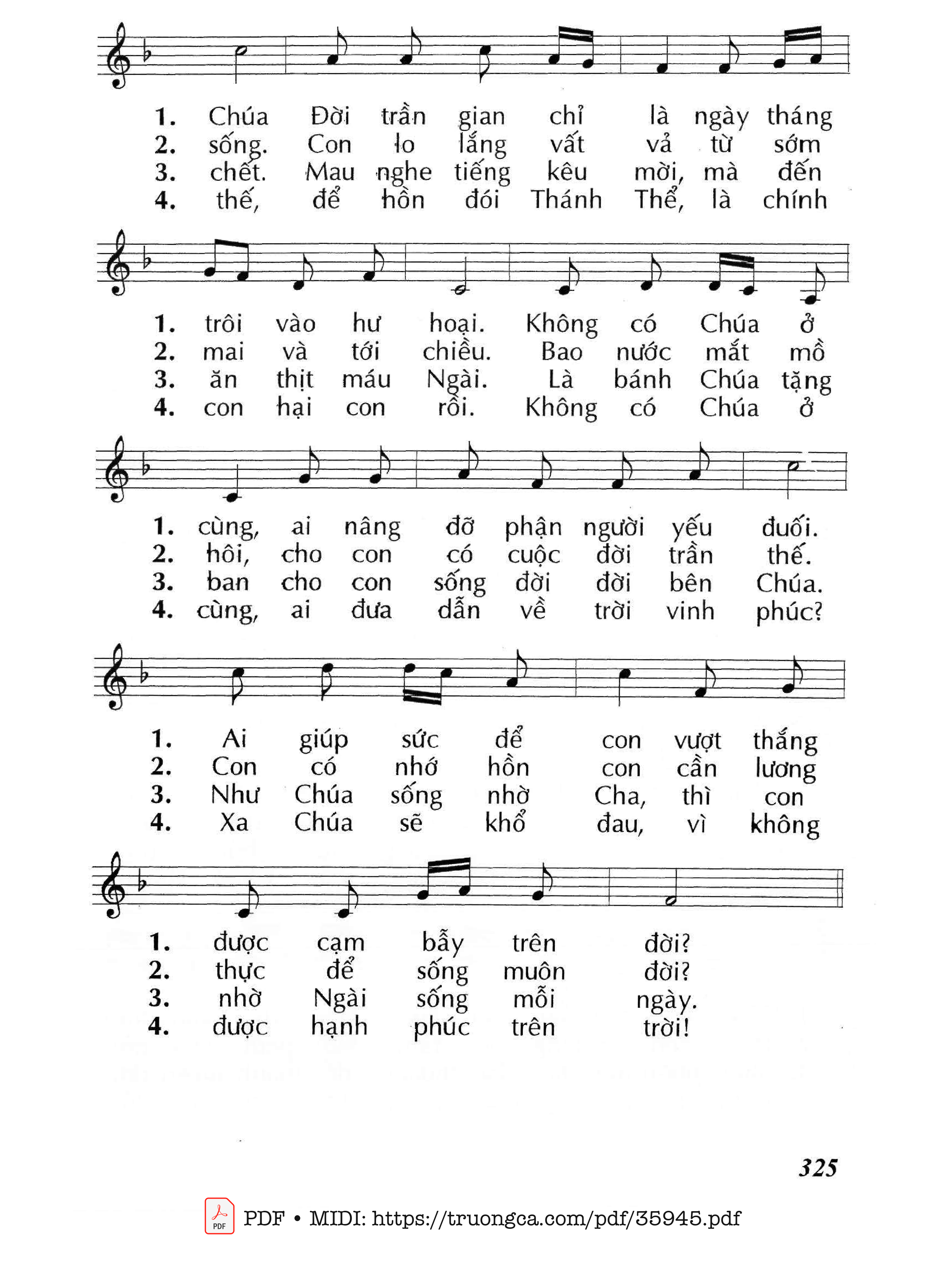 Trang 2 của Sheet nhạc PDF bài hát Vâng Lời Thầy (Cn5 Tnc) - Huy Hoàng